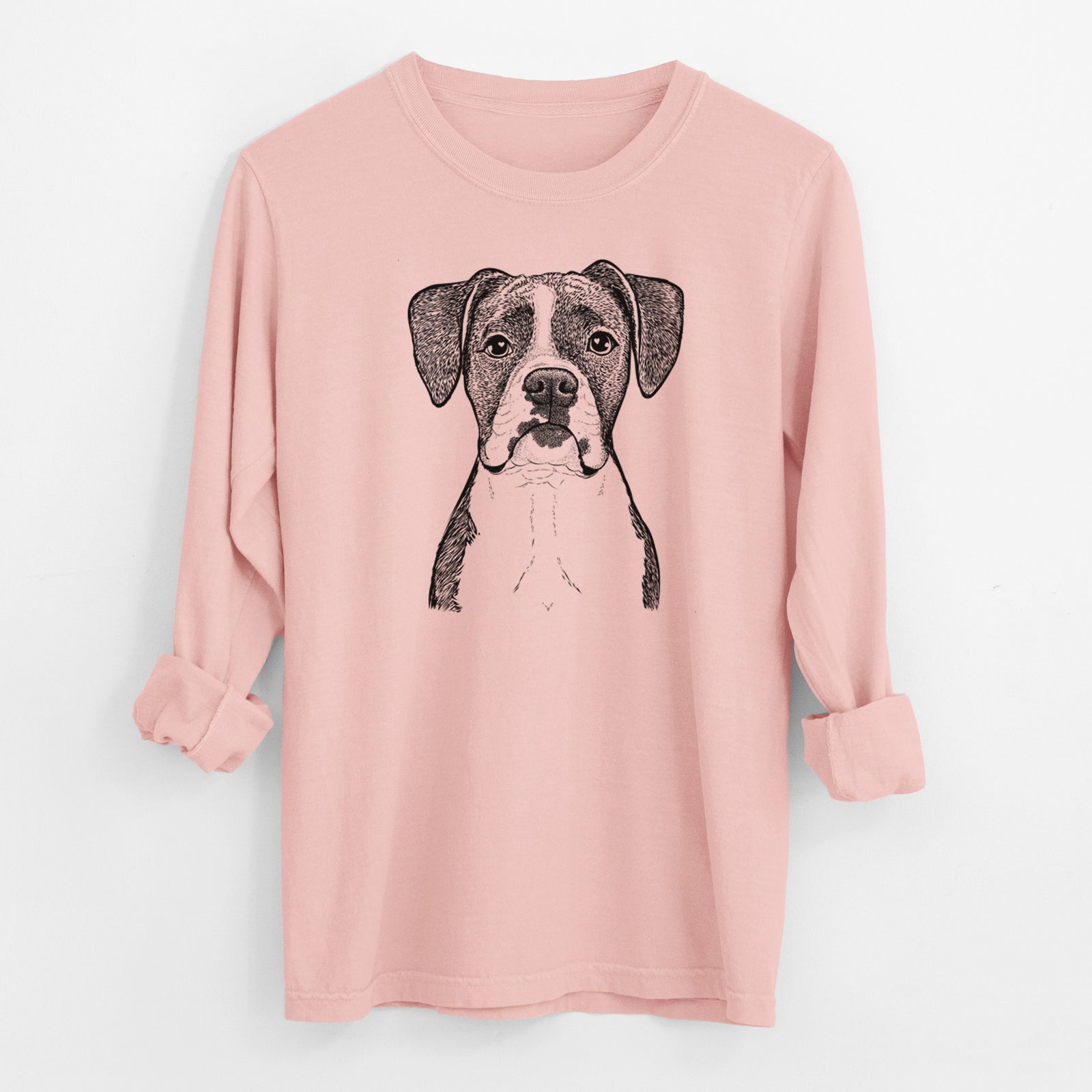 Bare Annie the Boxer - Men's Heavyweight 100% Cotton Long Sleeve