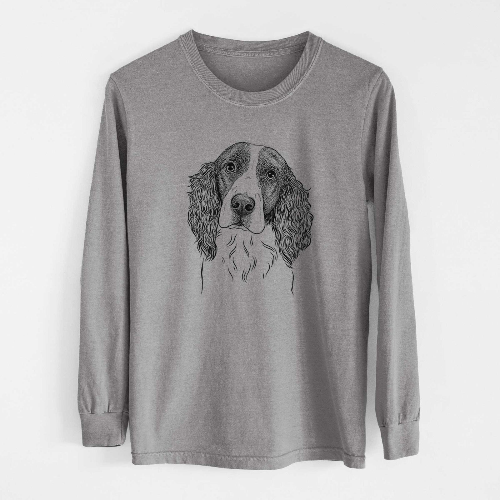 Bare Annie the English Springer Spaniel - Men's Heavyweight 100% Cotton Long Sleeve