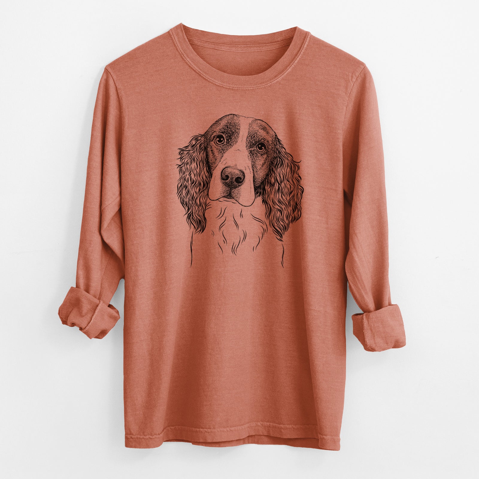 Bare Annie the English Springer Spaniel - Men's Heavyweight 100% Cotton Long Sleeve