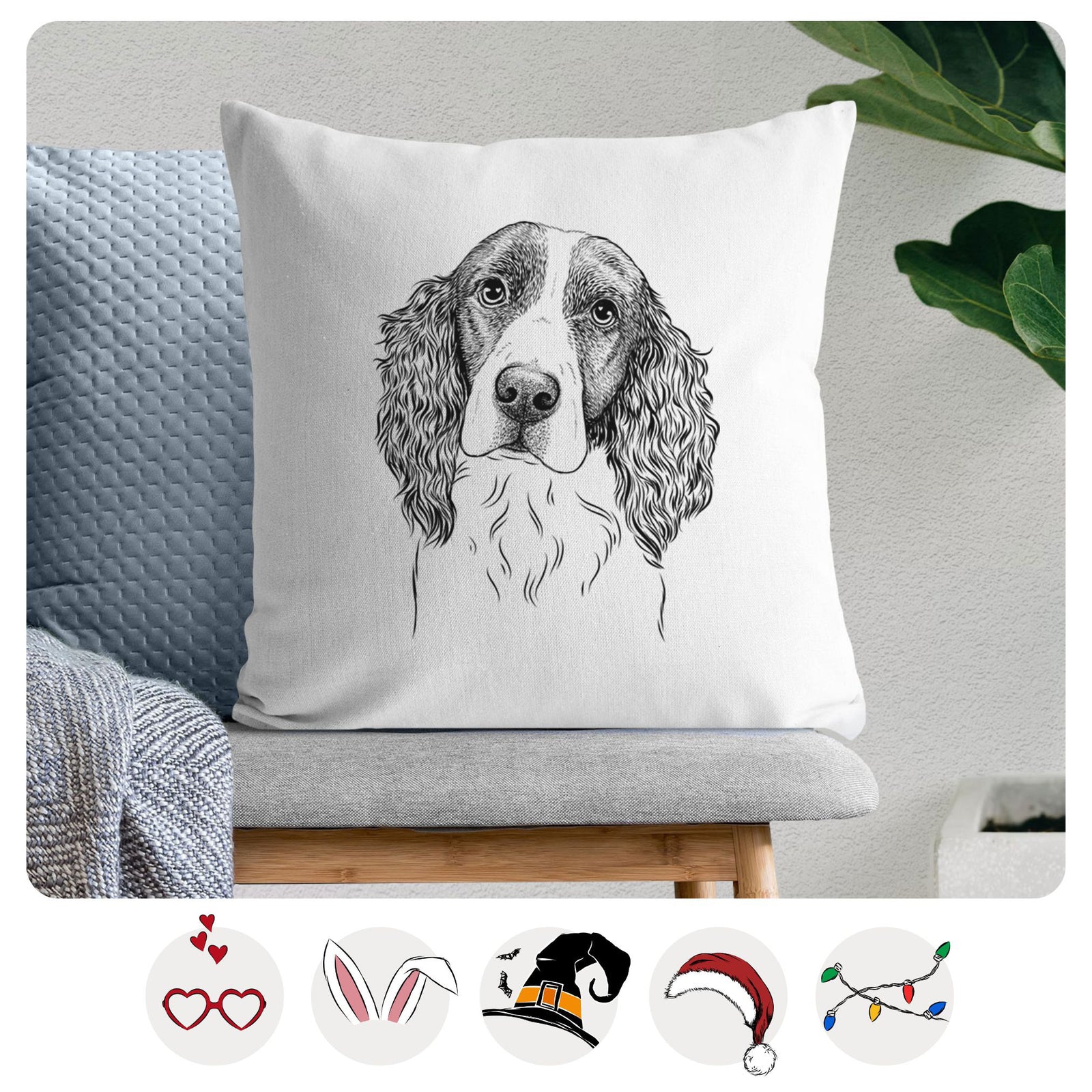 Annie the English Springer Spaniel - Throw Pillow Cover
