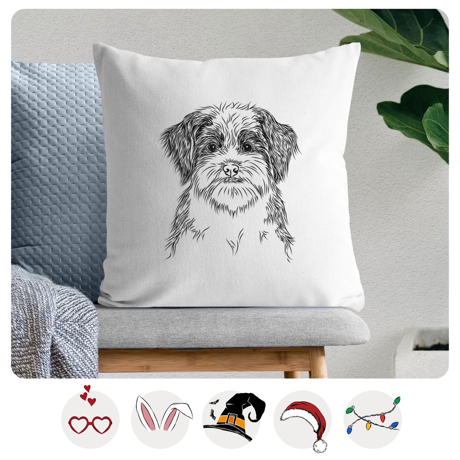 Asa the Havanese - Throw Pillow Cover