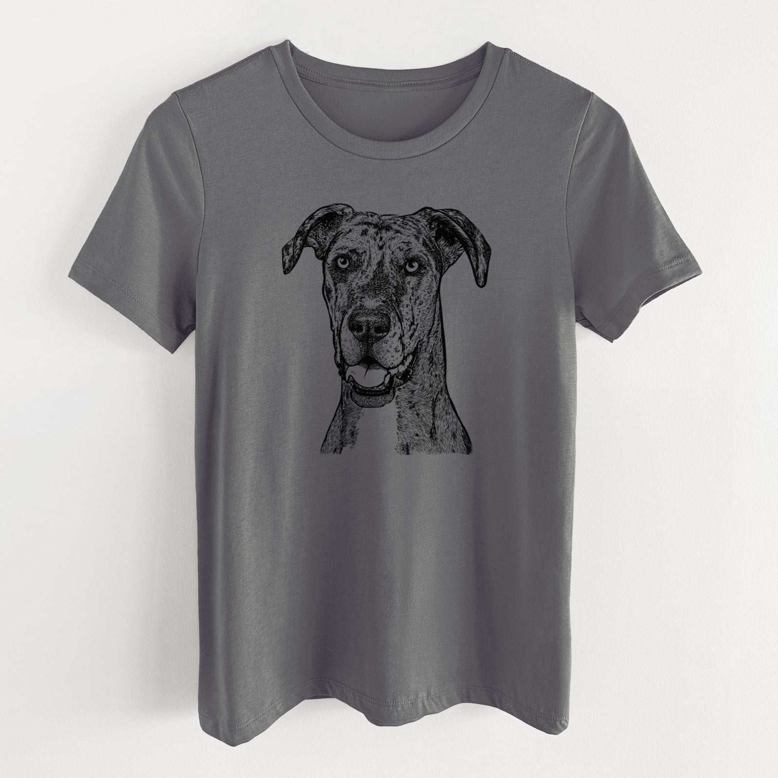 Bare Athena the Merle Great Dane - Women's Lightweight Relaxed Fit 100% Cotton Crewneck