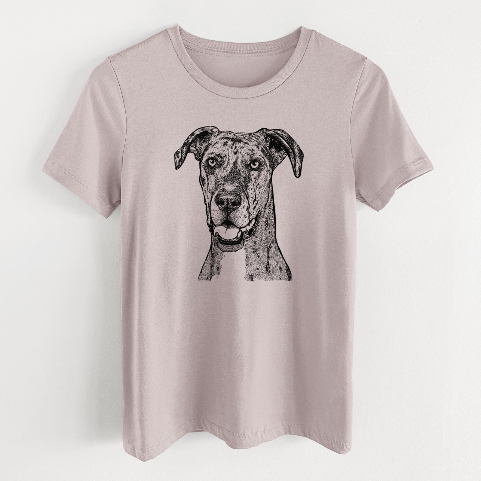 Bare Athena the Merle Great Dane - Women's Lightweight Relaxed Fit 100% Cotton Crewneck