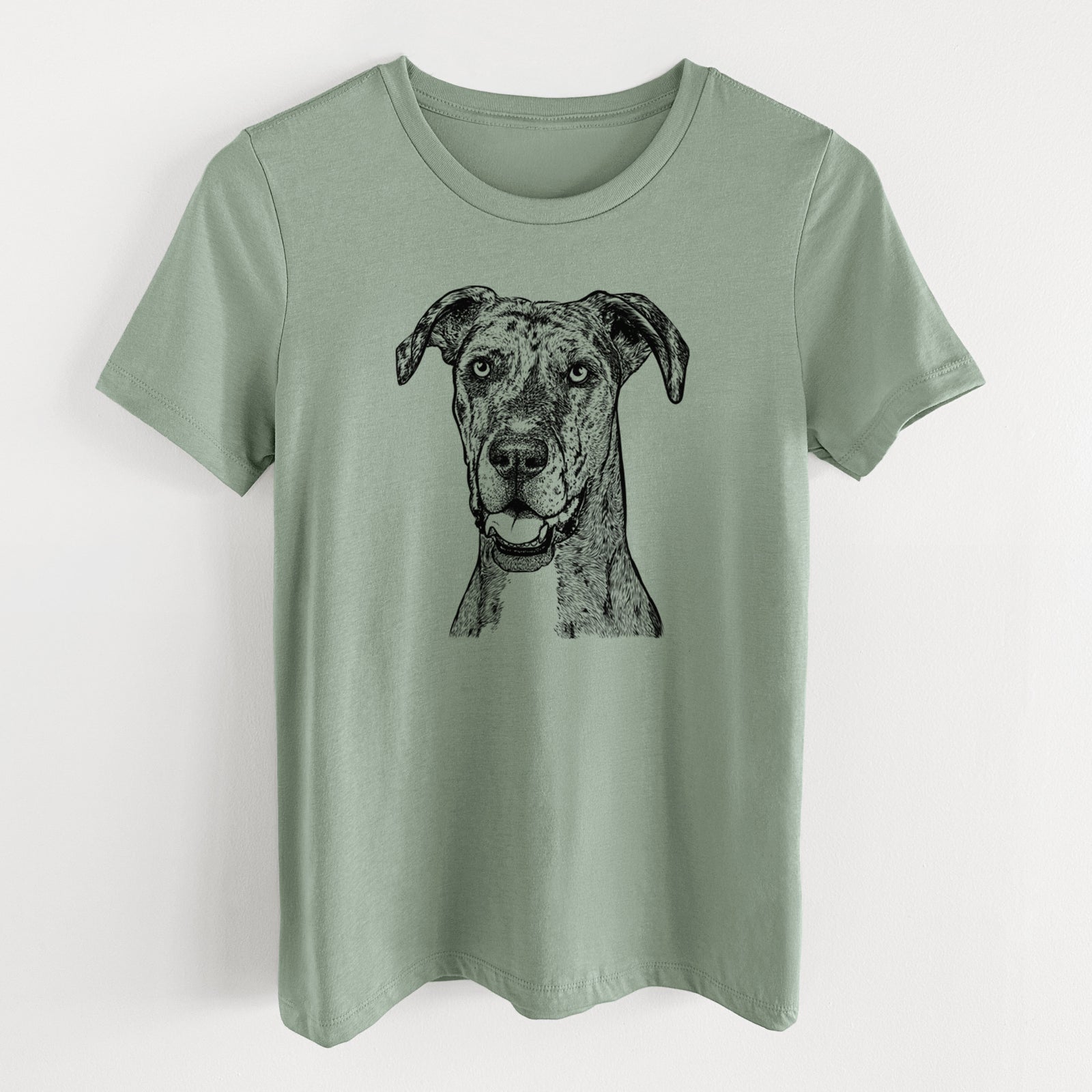 Bare Athena the Merle Great Dane - Women's Lightweight Relaxed Fit 100% Cotton Crewneck