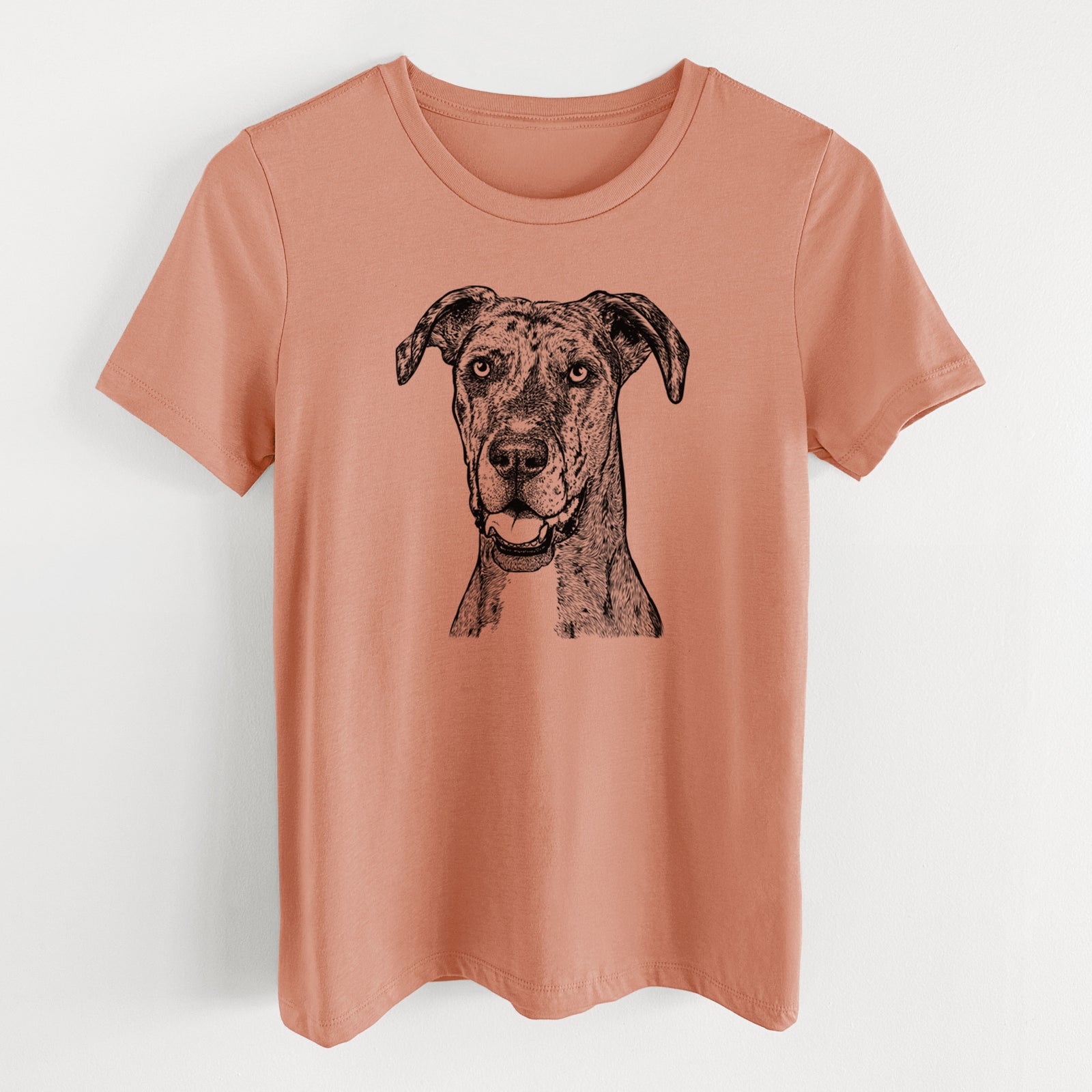 Bare Athena the Merle Great Dane - Women's Lightweight Relaxed Fit 100% Cotton Crewneck