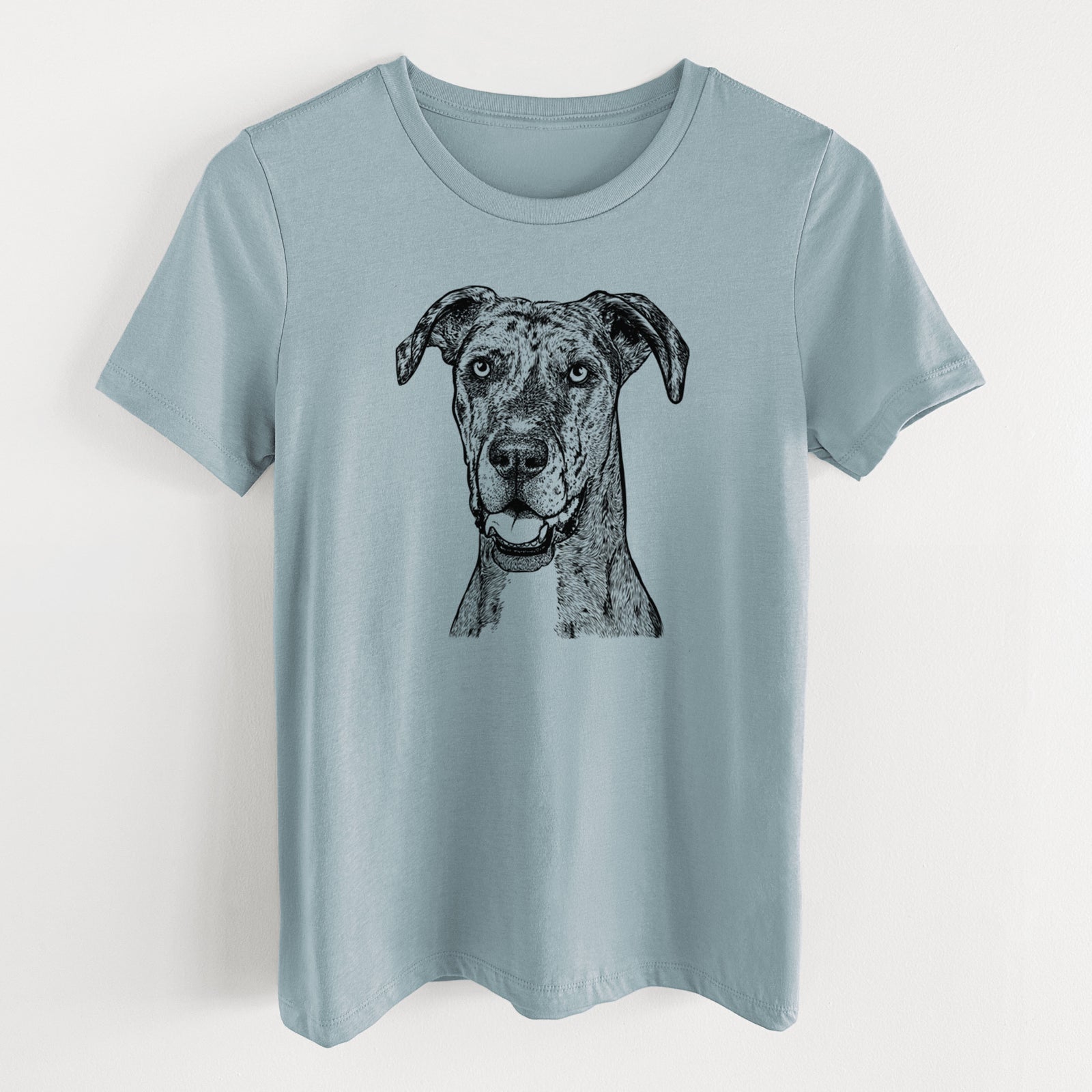 Bare Athena the Merle Great Dane - Women's Lightweight Relaxed Fit 100% Cotton Crewneck