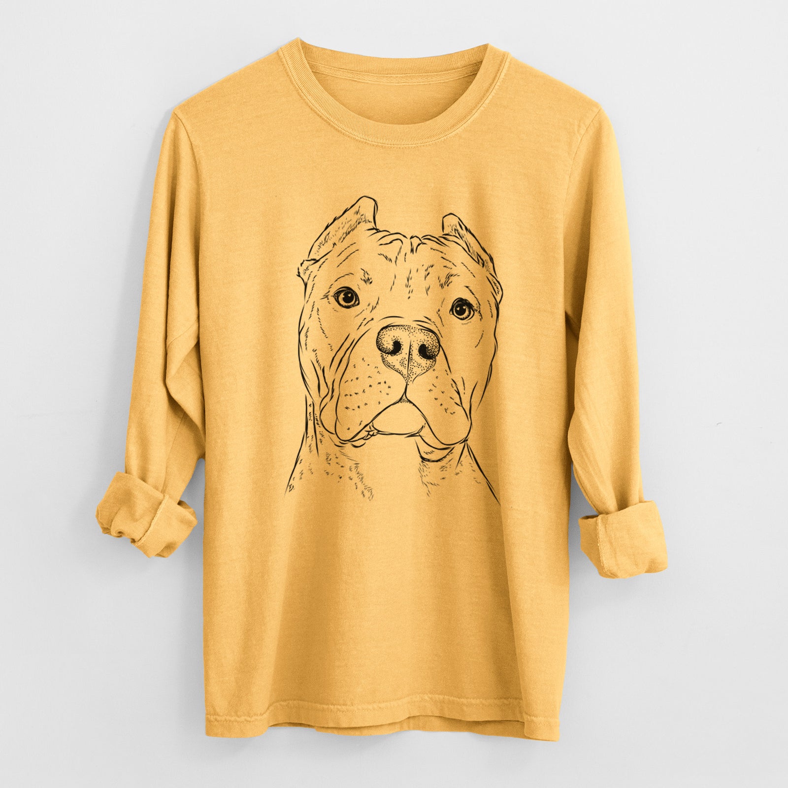 Bare Bam Bam the Pitbull - Heavyweight 100% Cotton Long Sleeve