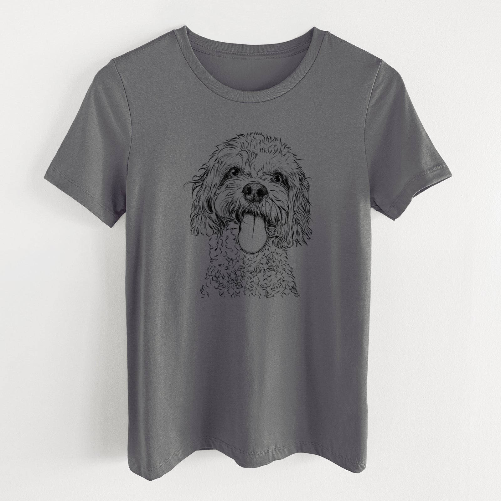 Bare Barney the Cavachon - Women's Lightweight Relaxed Fit 100% Cotton Crewneck