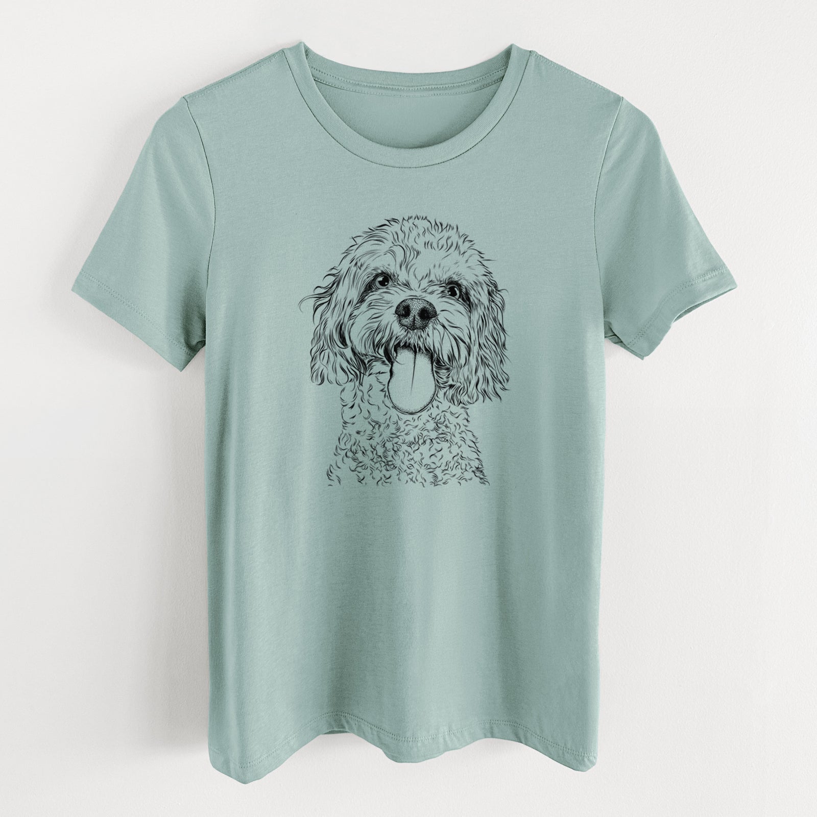 Bare Barney the Cavachon - Women's Lightweight Relaxed Fit 100% Cotton Crewneck