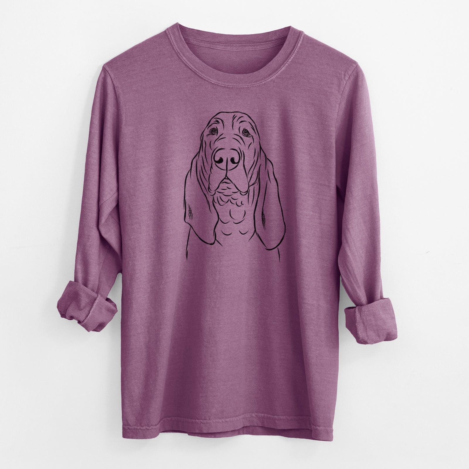 Bare Baron the Bloodhound - Men's Heavyweight 100% Cotton Long Sleeve