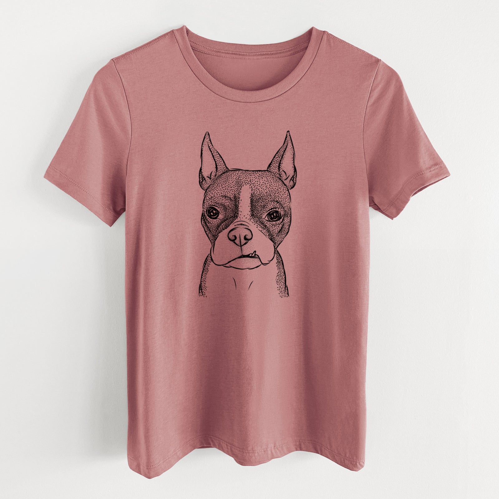 Bare Bean the Boston Terrier - Women's Lightweight Relaxed Fit 100% Cotton Crewneck