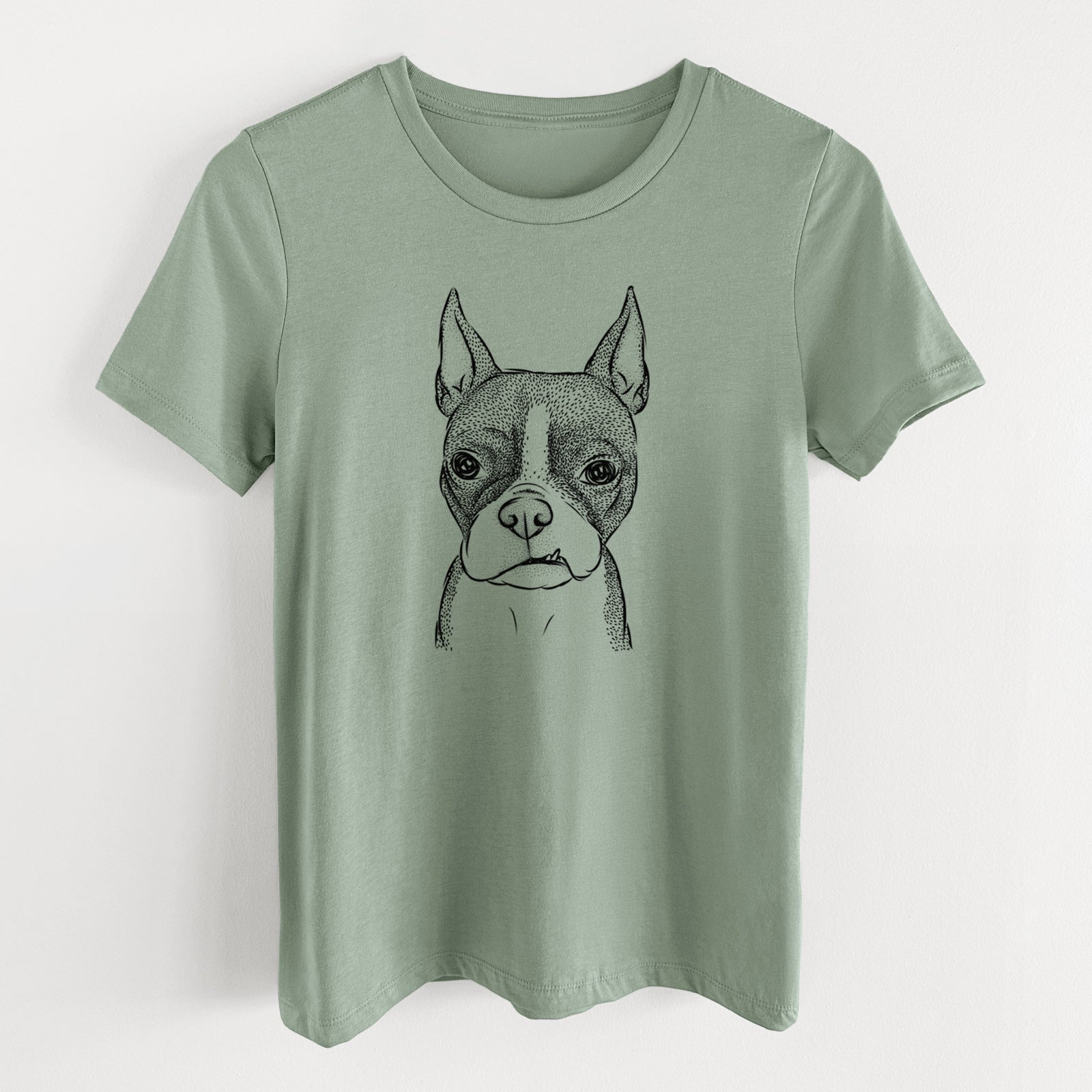 Bare Bean the Boston Terrier - Women's Lightweight Relaxed Fit 100% Cotton Crewneck