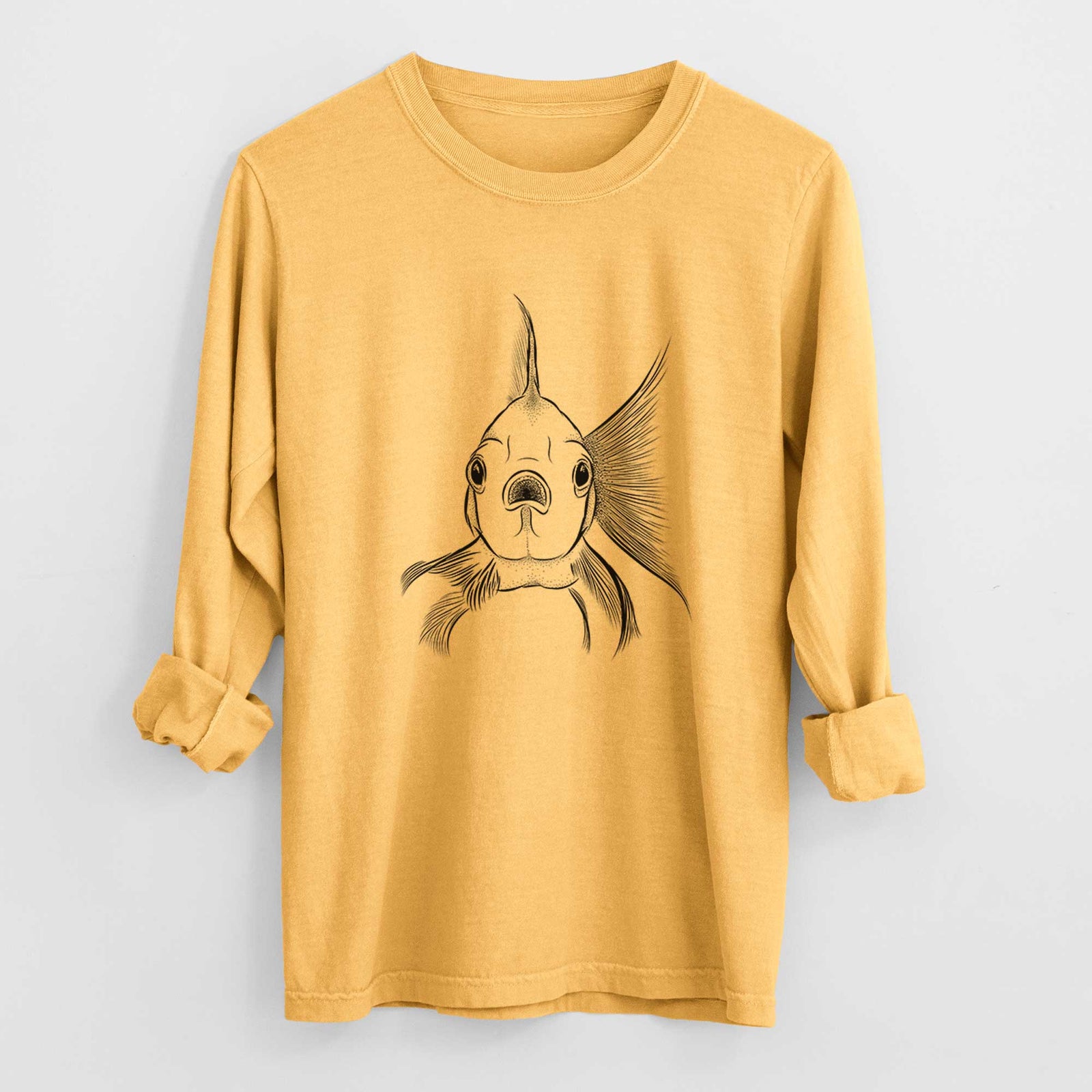 Bare Beefcake the Goldfish - Men's Heavyweight 100% Cotton Long Sleeve