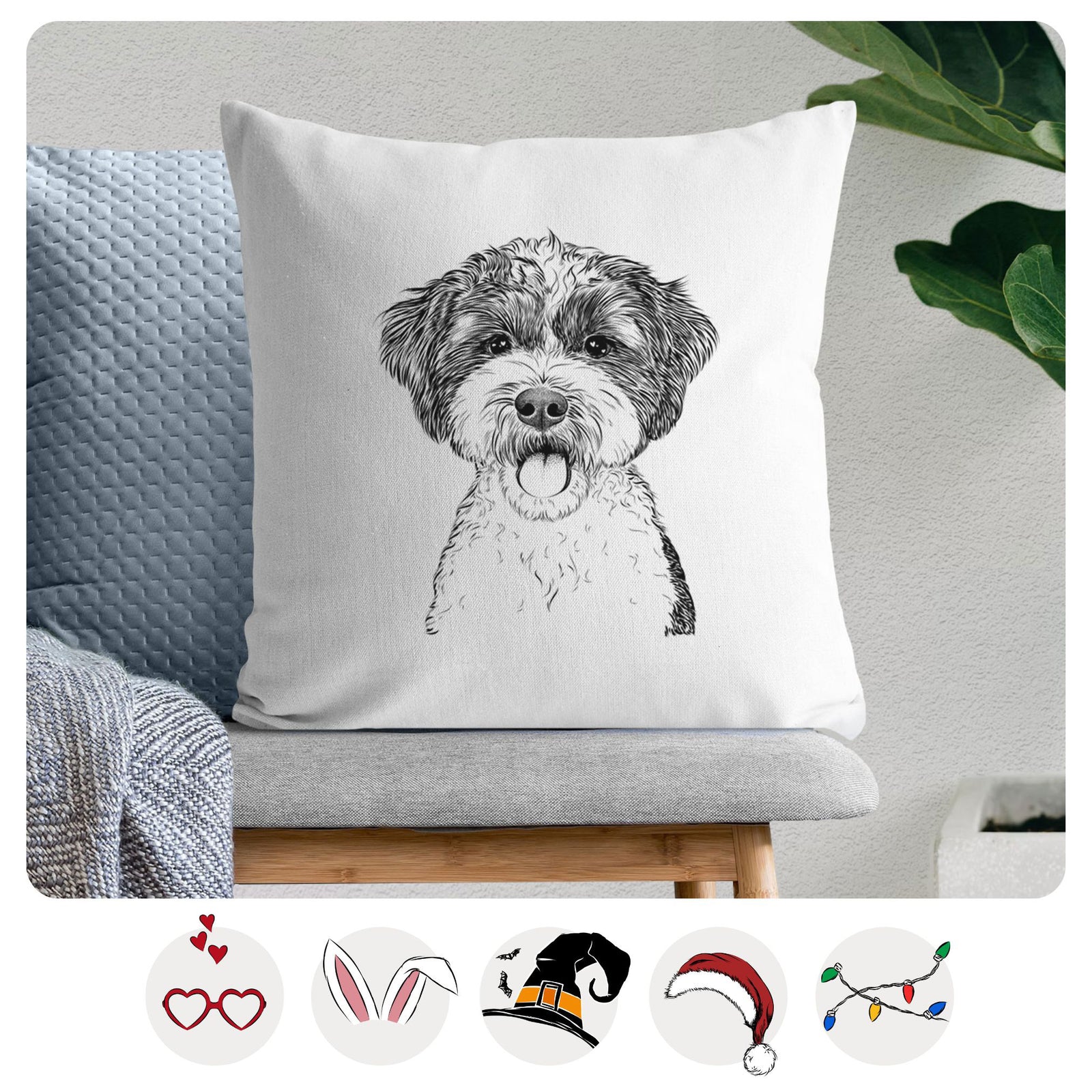 Bella the Cockapoo - Throw Pillow Cover