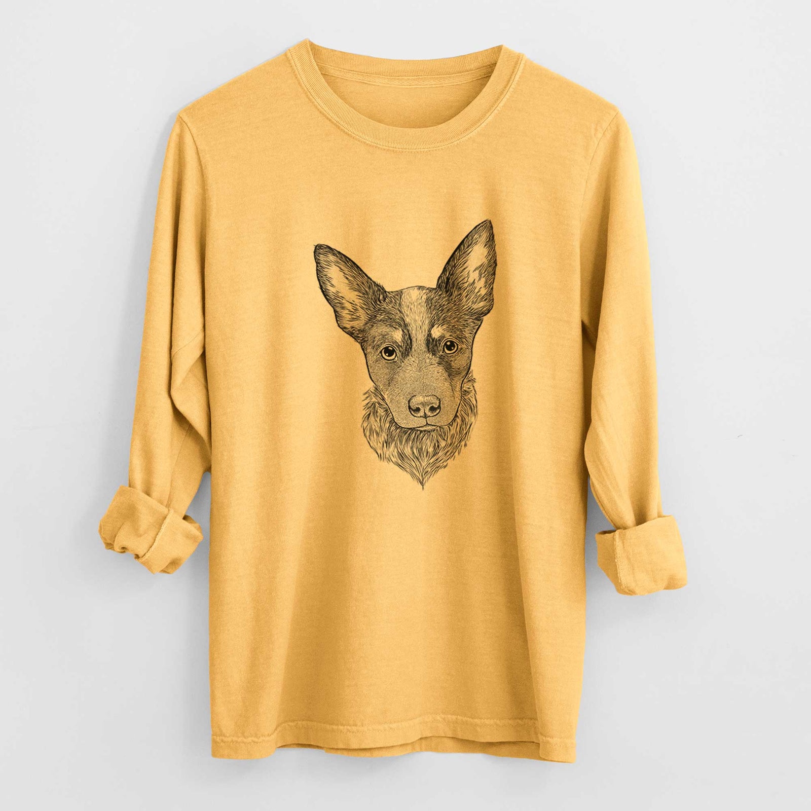 Bare Bella the Blue Heeler Puppy - Men's Heavyweight 100% Cotton Long Sleeve