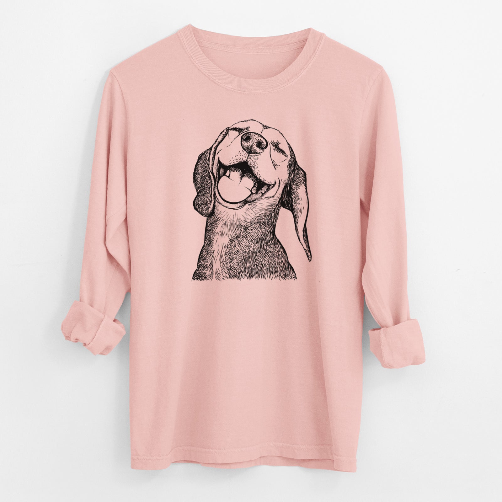 Bare Belle the Hound Mix - Men's Heavyweight 100% Cotton Long Sleeve