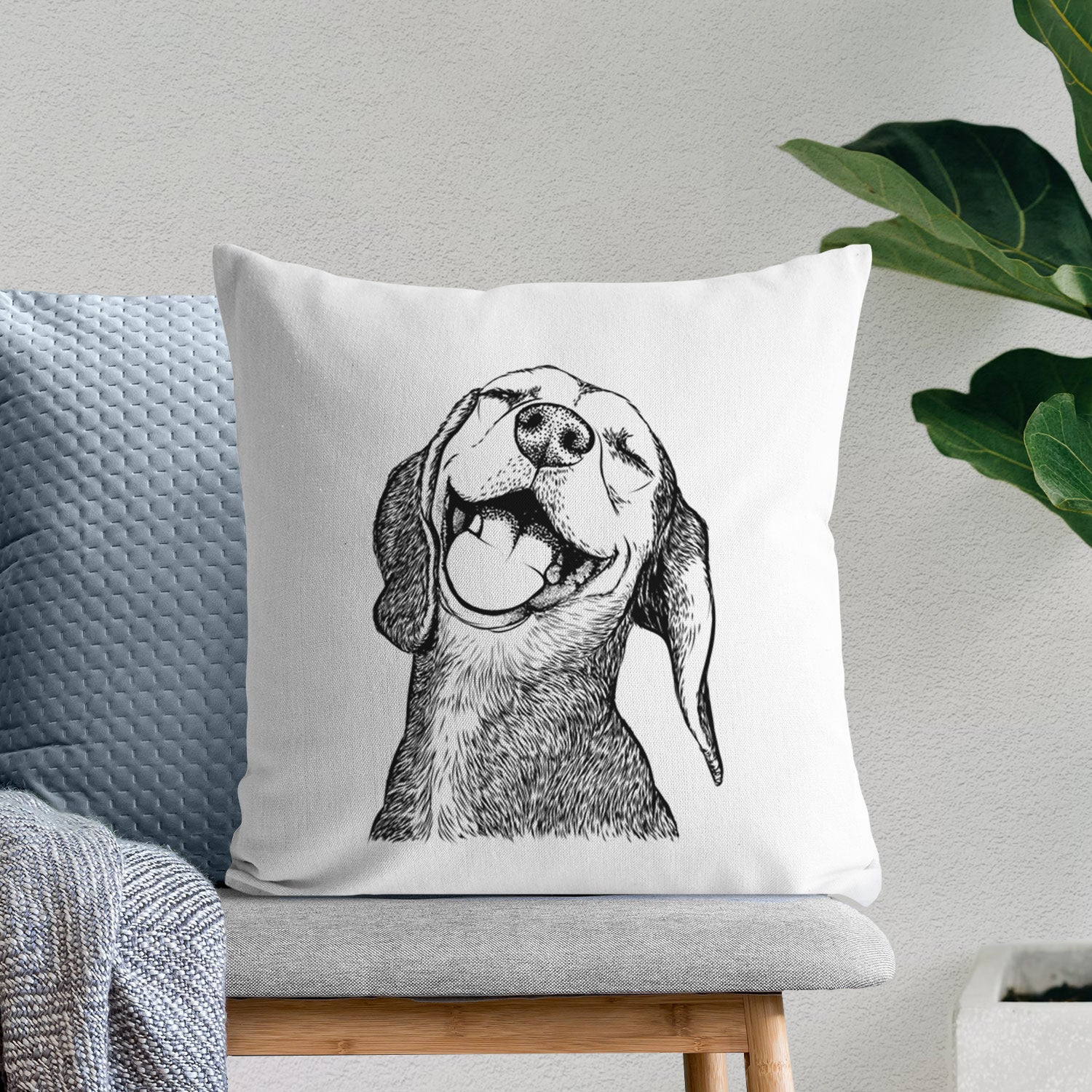 Belle the Hound Mix - Throw Pillow Cover