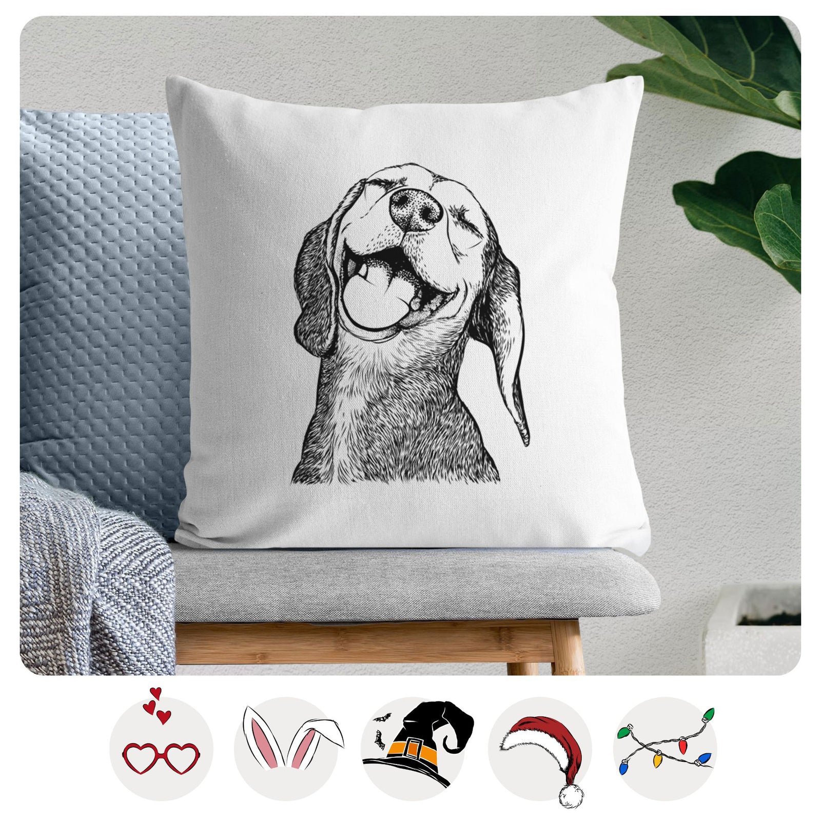 Belle the Hound Mix - Throw Pillow Cover
