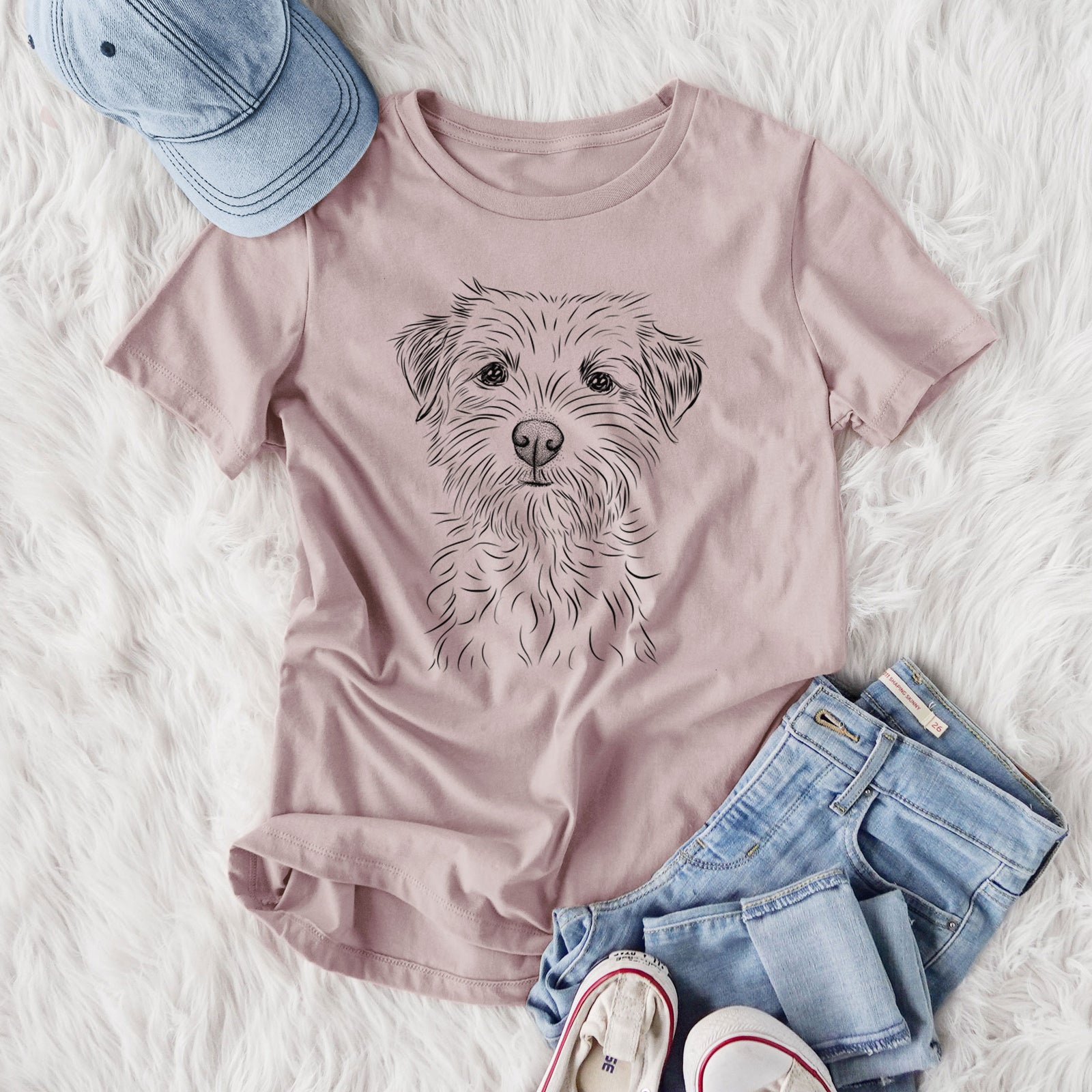 Bare Benjamin the Border Terrier - Women's Lightweight Relaxed Fit 100% Cotton Crewneck