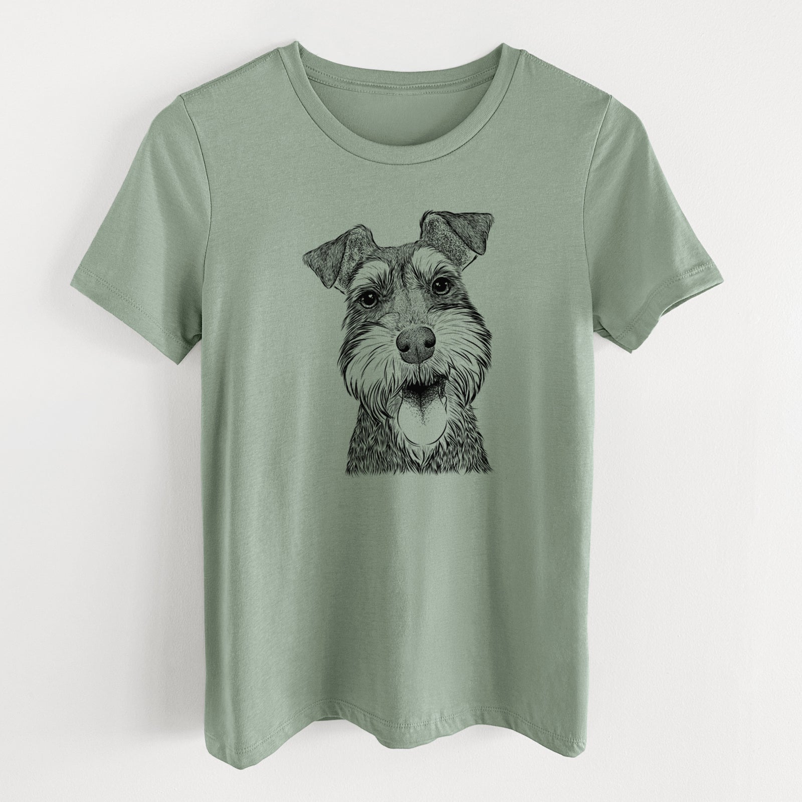 Bare Bernadette the Mini Schnauzer - Women's Lightweight Relaxed Fit 100% Cotton Crewneck