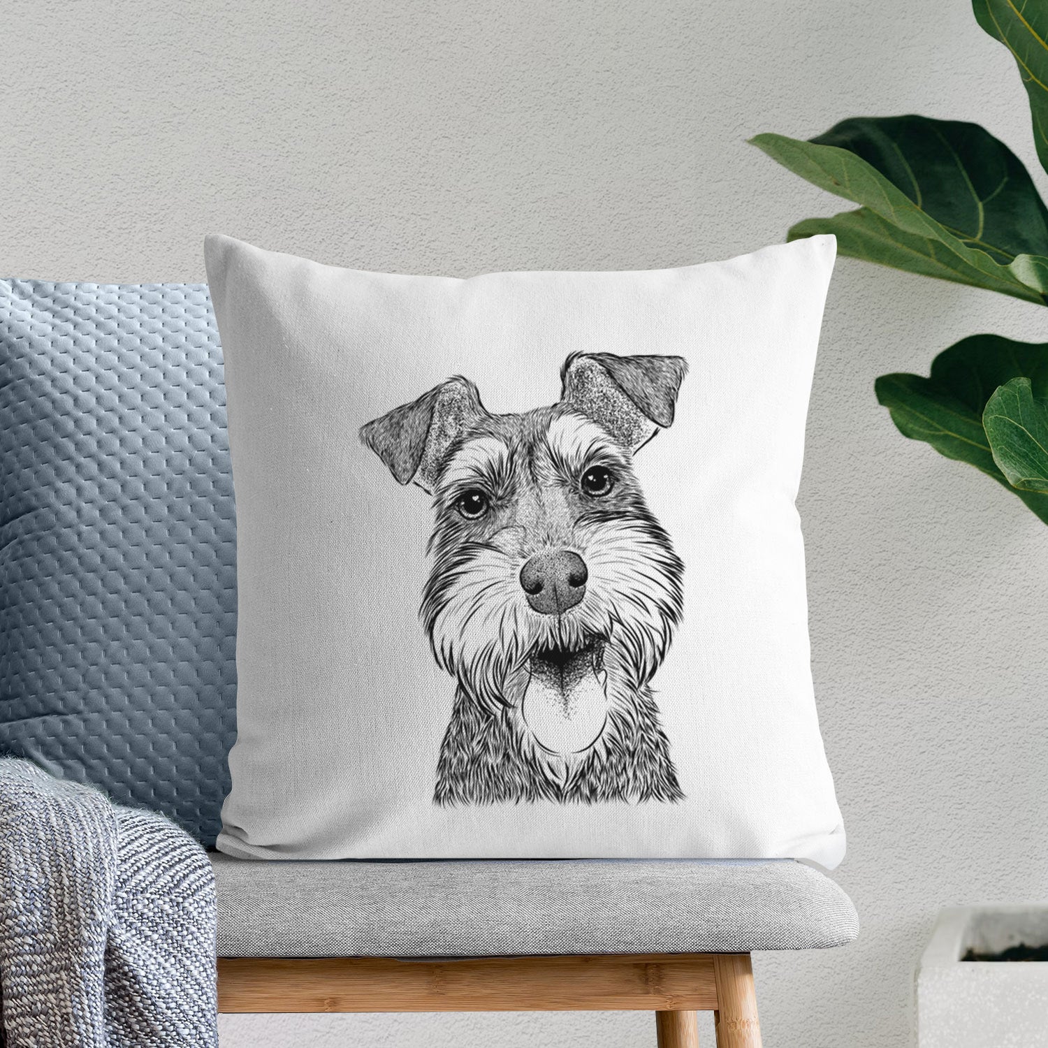 Bernadette the Mini Schnauzer - Throw Pillow Cover