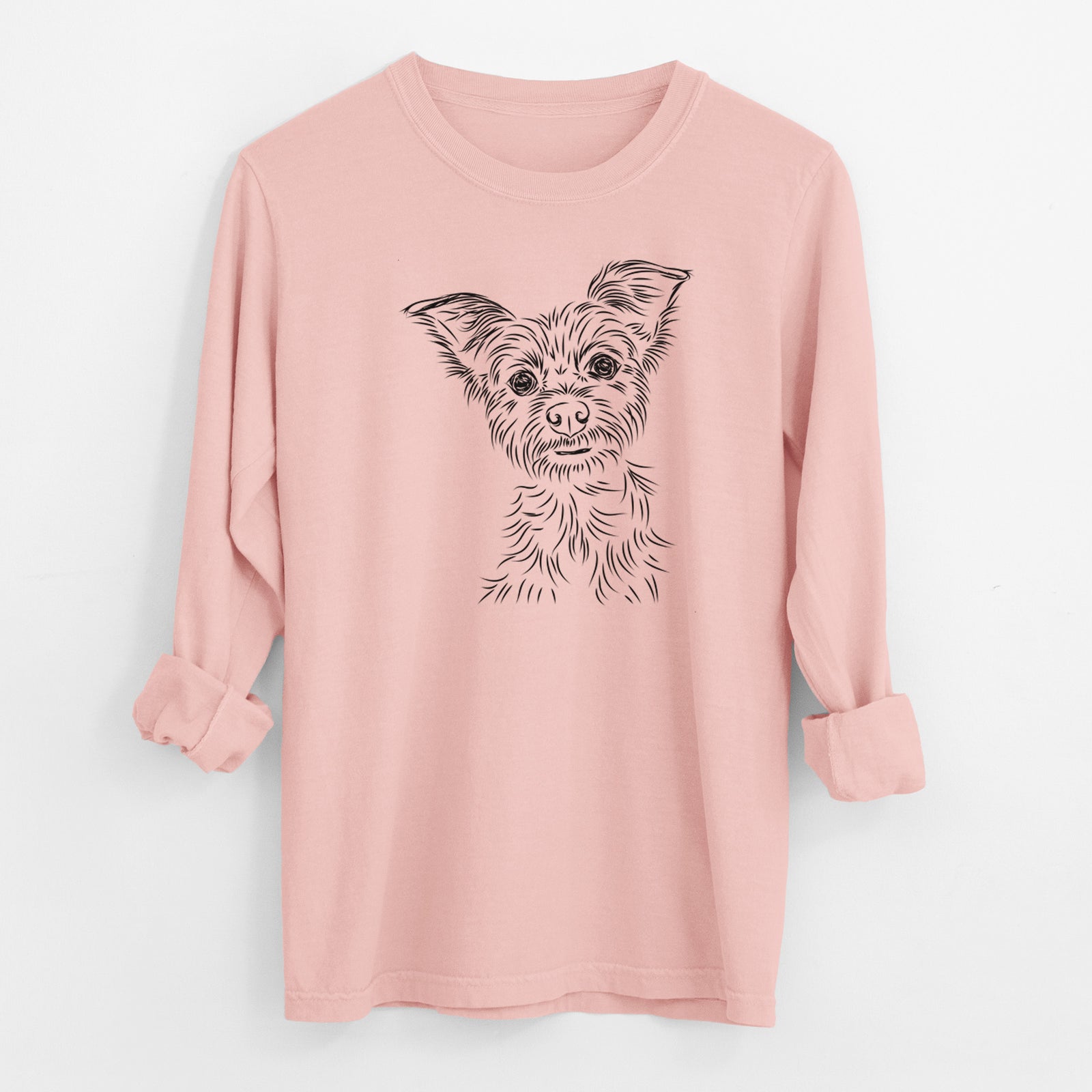 Bare Bingo the Yorkshire Terrier - Men's Heavyweight 100% Cotton Long Sleeve