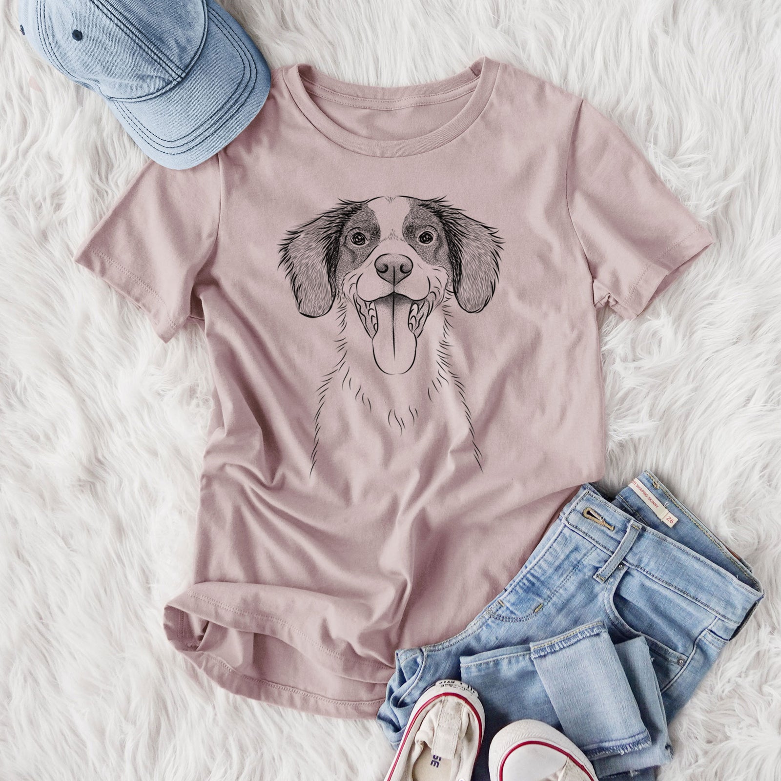 Bare Birdie the Brittany - Women's Lightweight Relaxed Fit 100% Cotton Crewneck