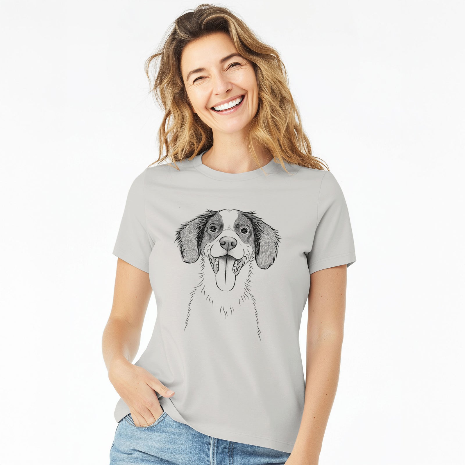 Bare Birdie the Brittany - Women's Lightweight Relaxed Fit 100% Cotton Crewneck