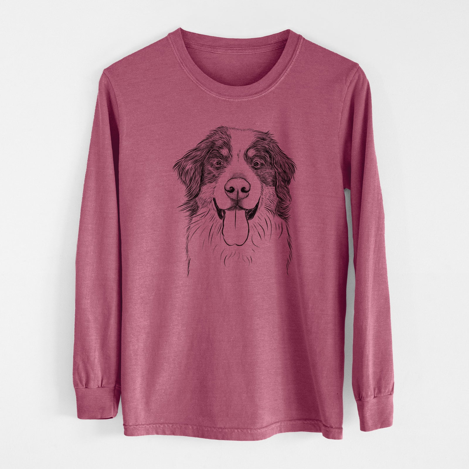Bare Blaze the Bernese Mountain Dog - Men's Heavyweight 100% Cotton Long Sleeve