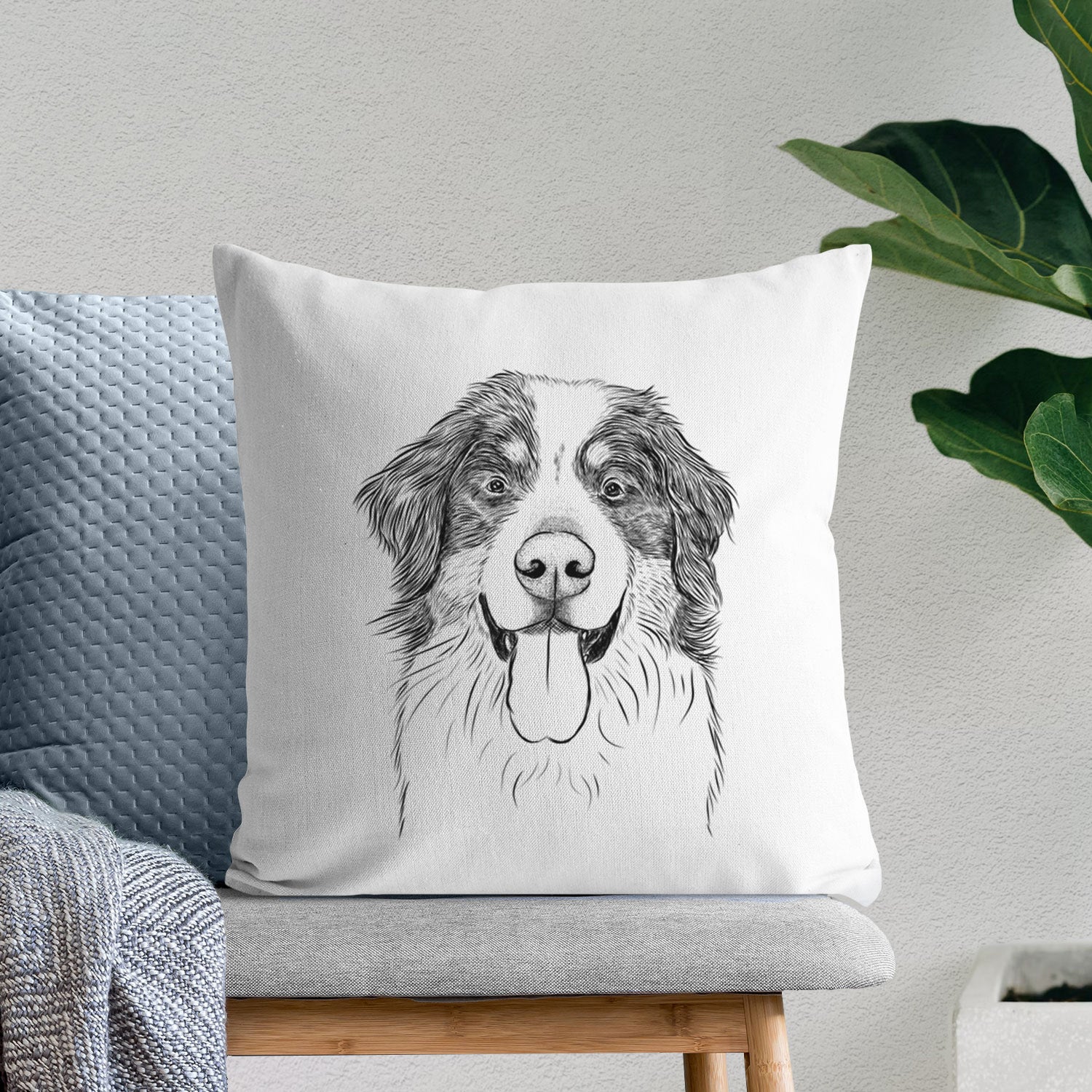 Blaze the Bernese Mountain Dog - Throw Pillow Cover