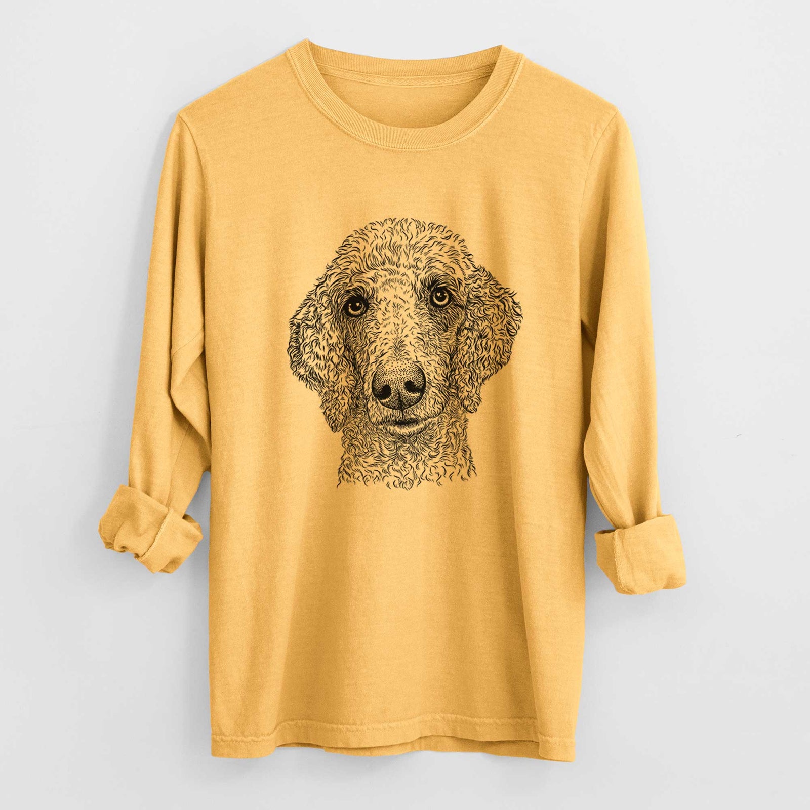 Bare Blossom the Poodle - Men's Heavyweight 100% Cotton Long Sleeve