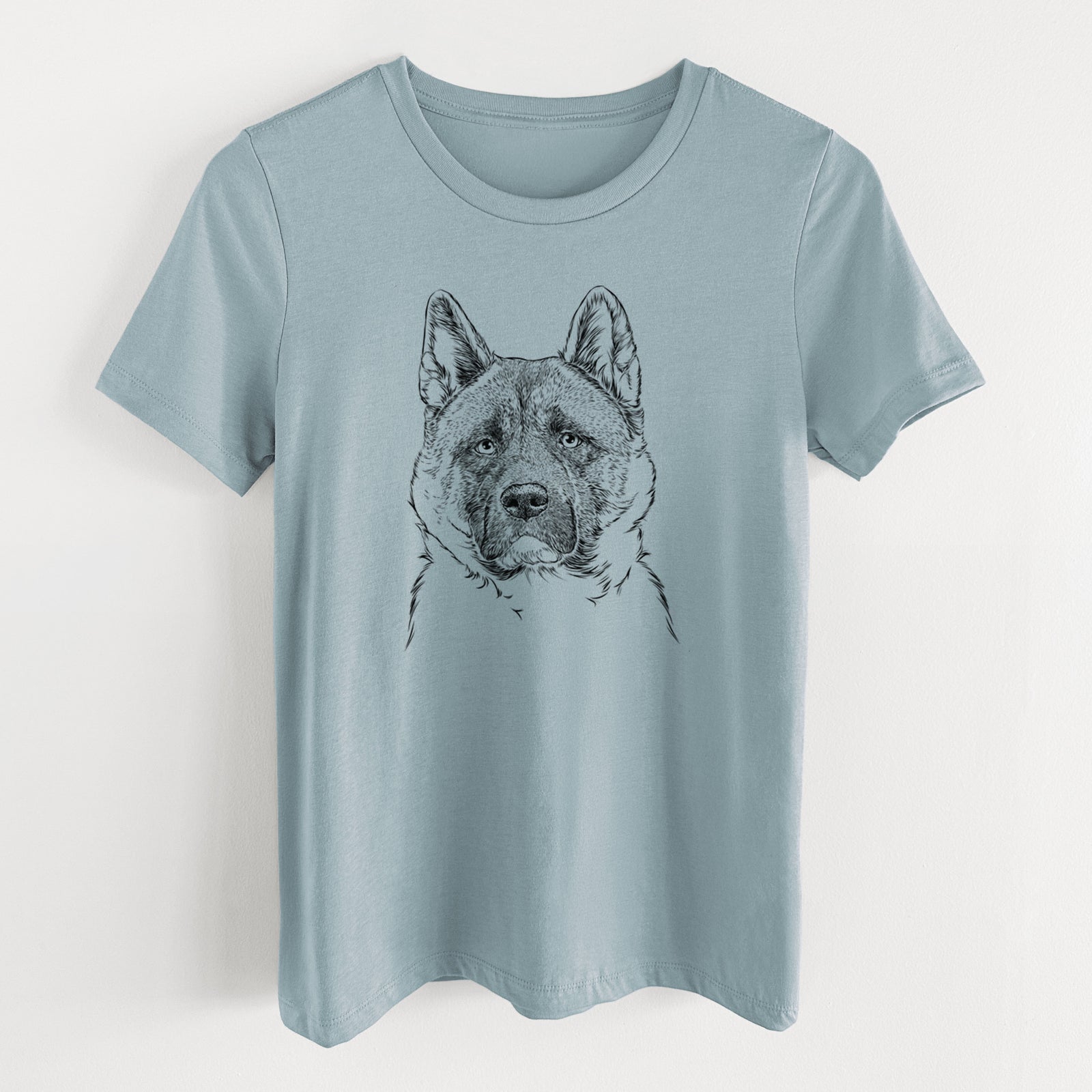 Bare Bo the American Akita - Women's Lightweight Relaxed Fit 100% Cotton Crewneck