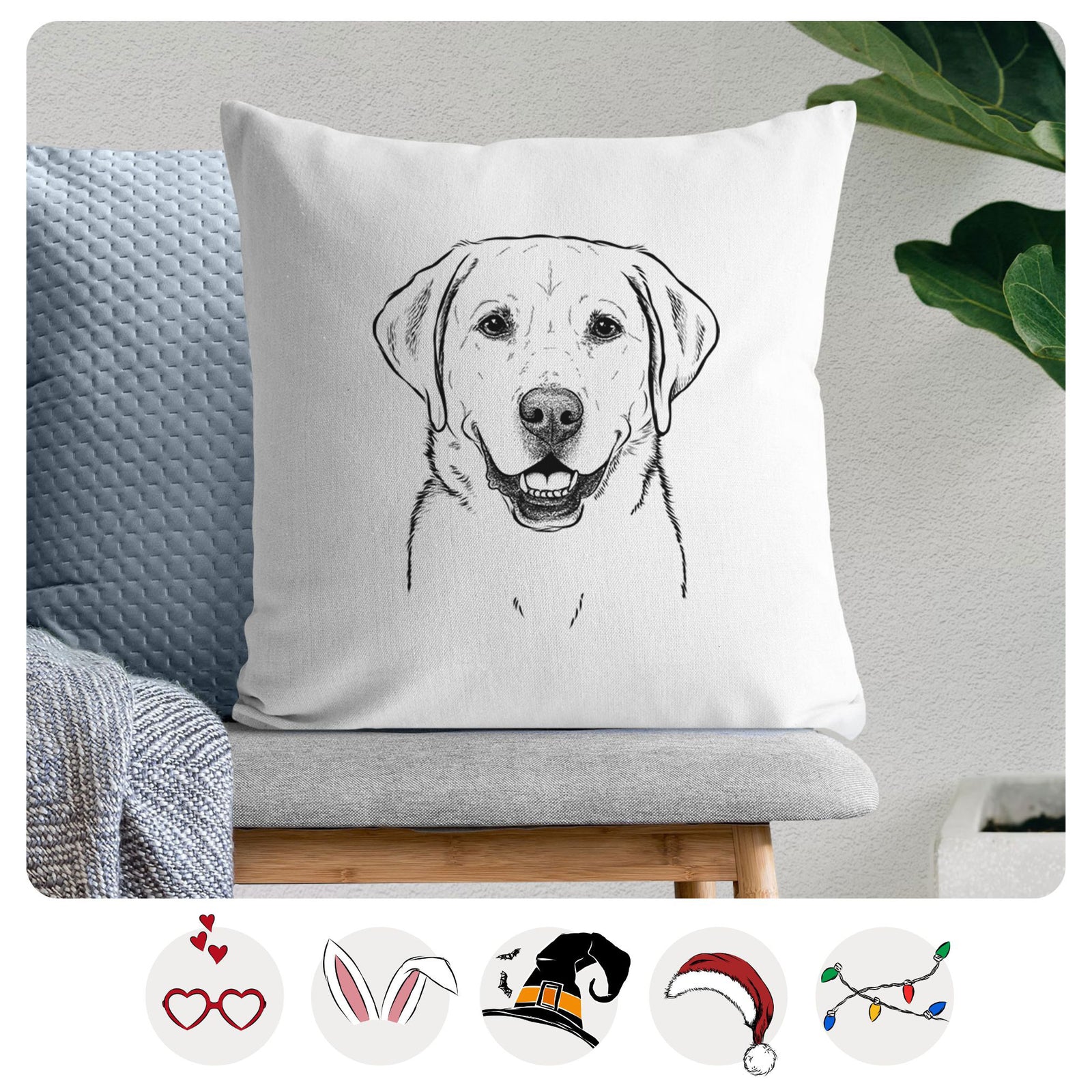 Booney the Labrador Retriever - Throw Pillow Cover