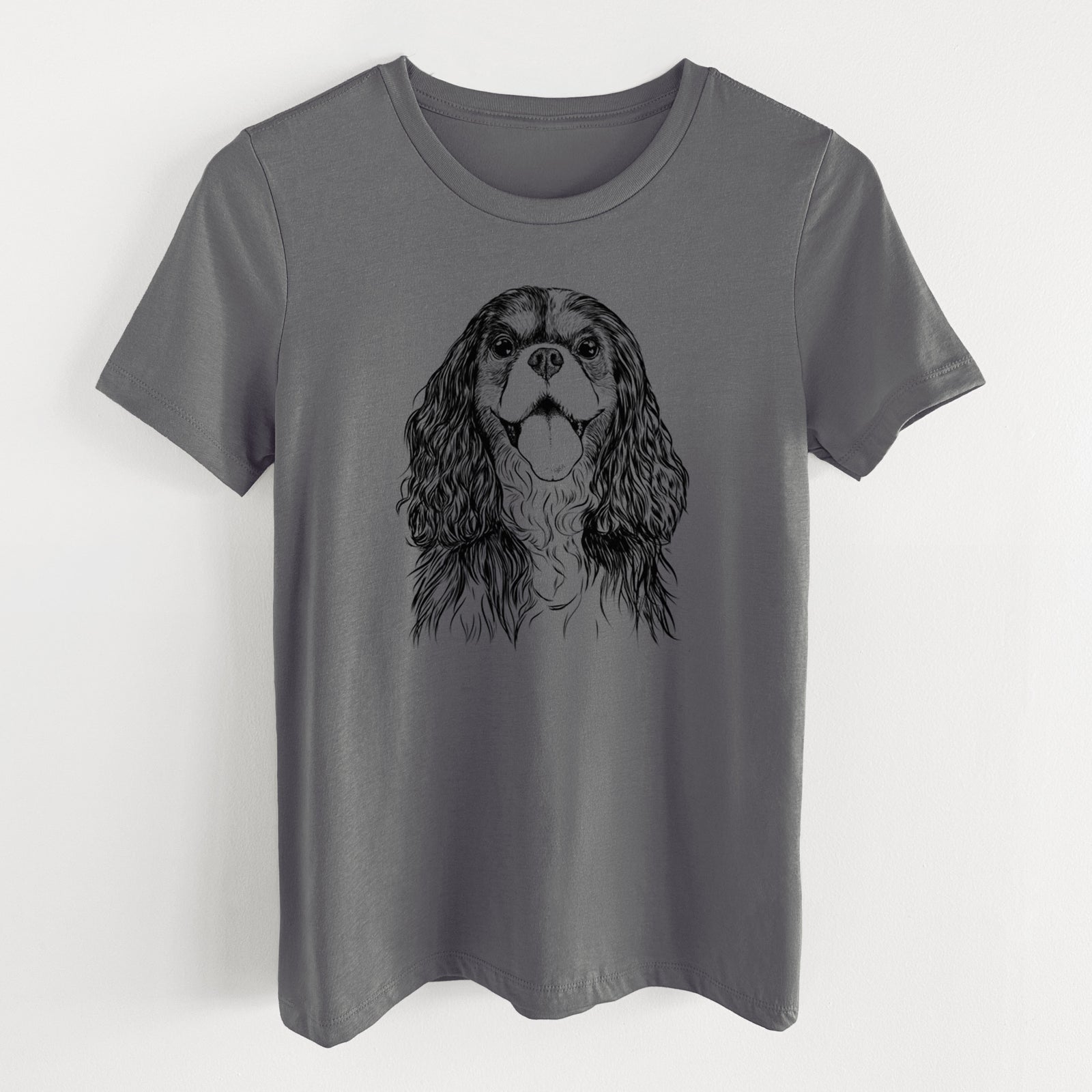 Bare Brandy the Cavalier King Charles Spaniel - Women's Lightweight Relaxed Fit 100% Cotton Crewneck