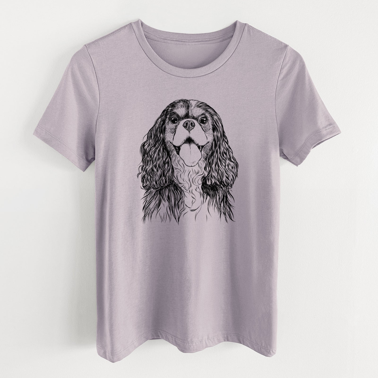 Bare Brandy the Cavalier King Charles Spaniel - Women's Lightweight Relaxed Fit 100% Cotton Crewneck