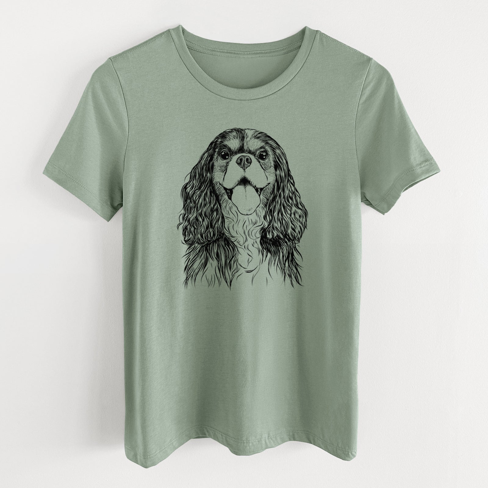 Bare Brandy the Cavalier King Charles Spaniel - Women's Lightweight Relaxed Fit 100% Cotton Crewneck