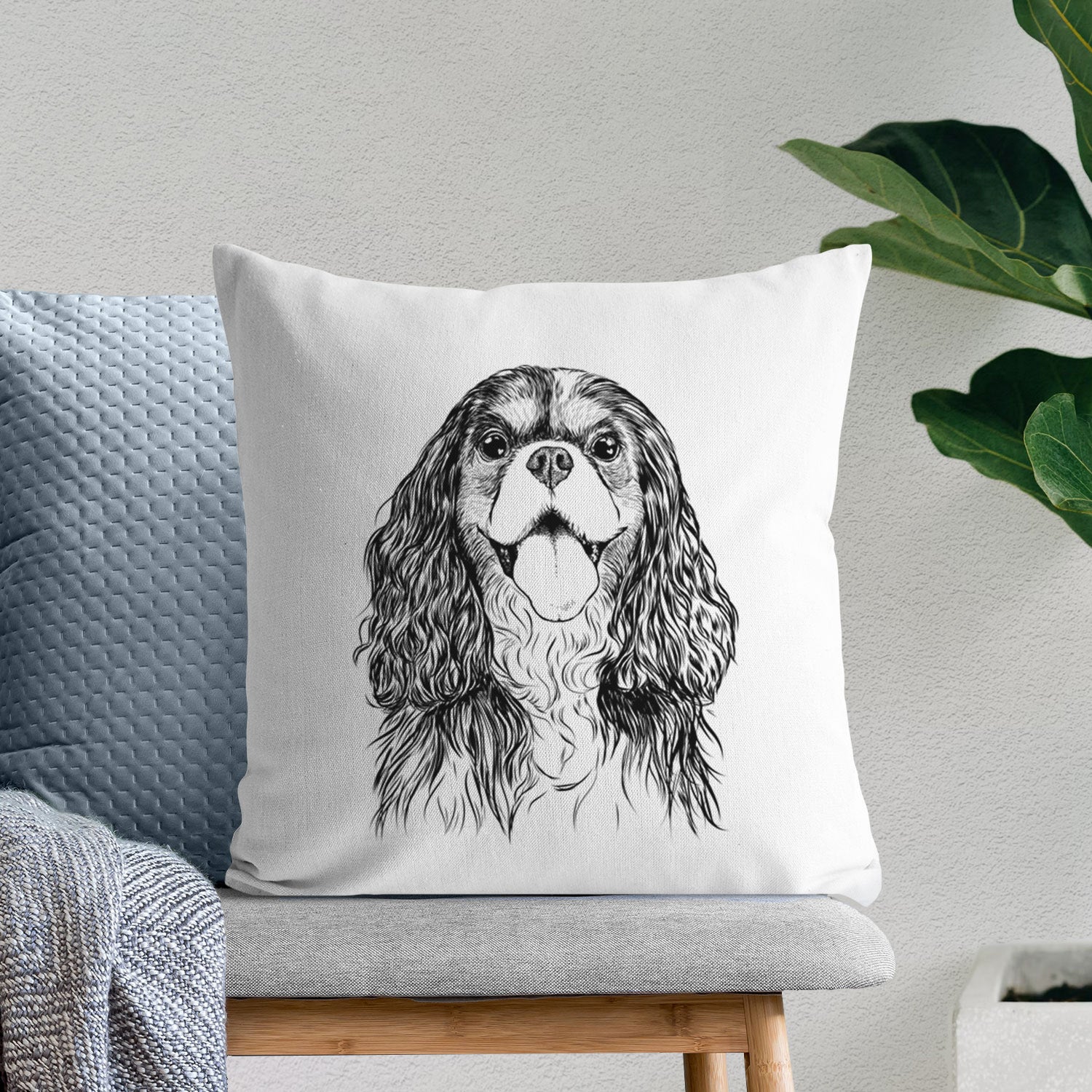 Brandy the Cavalier King Charles Spaniel - Throw Pillow Cover