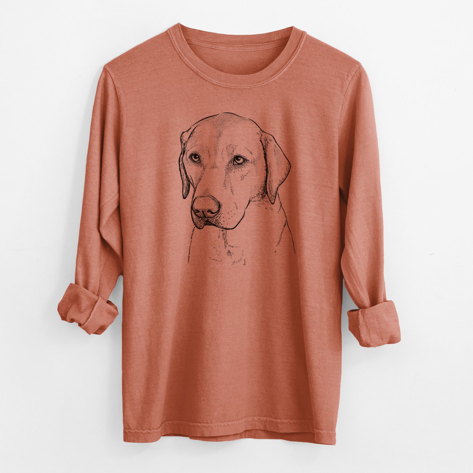 Bare Braxton the Yellow Lab - Men's Heavyweight 100% Cotton Long Sleeve