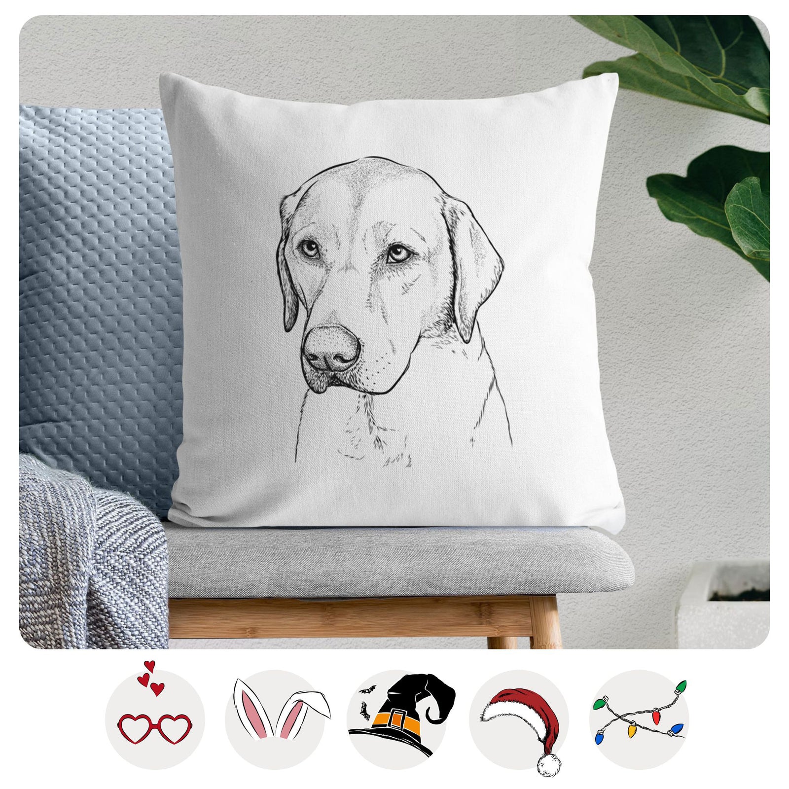 Braxton the Yellow Lab - Throw Pillow Cover