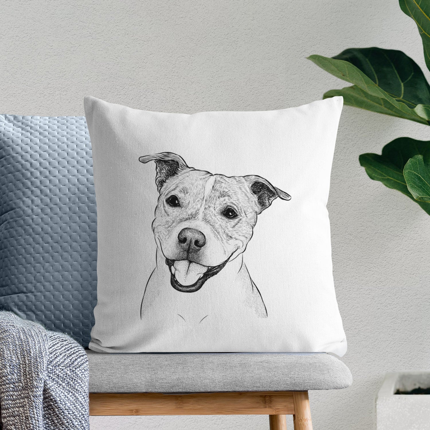 BrookLyn the Staffordshire Bull Terrier - Throw Pillow Cover