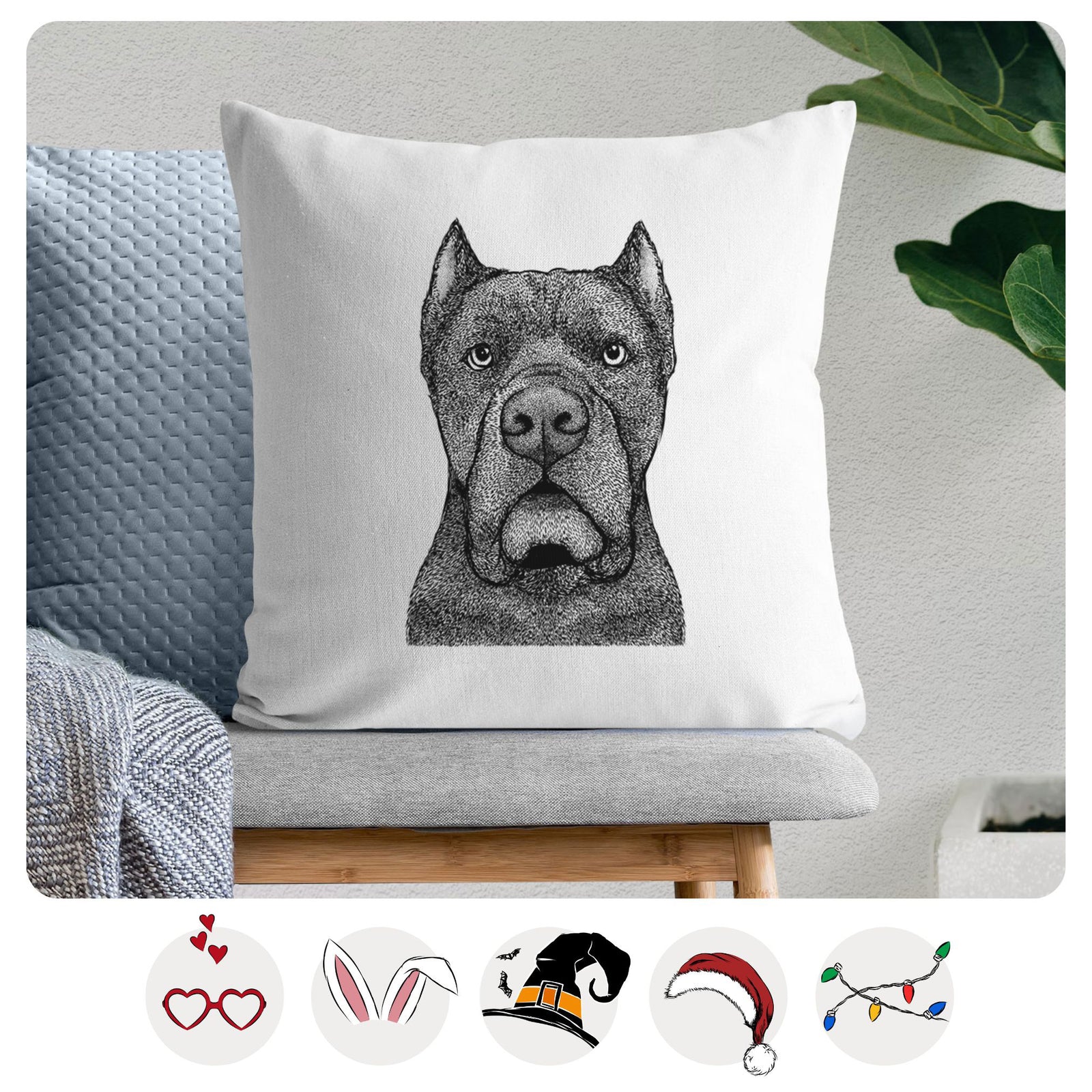 Bruno the Cane Corso - Throw Pillow Cover