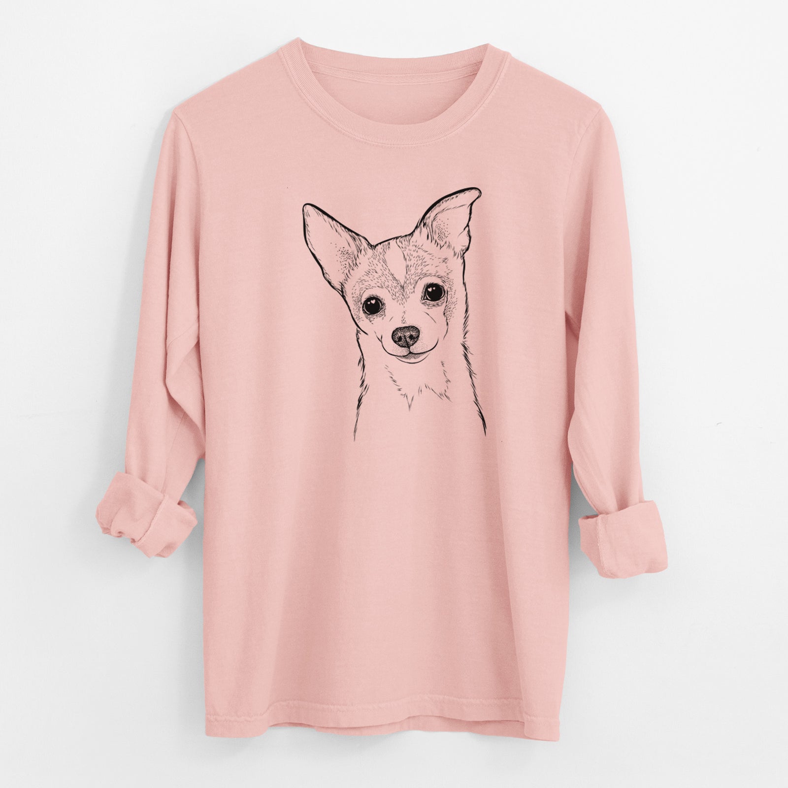 Bare Buggy the Chihuahua - Men's Heavyweight 100% Cotton Long Sleeve