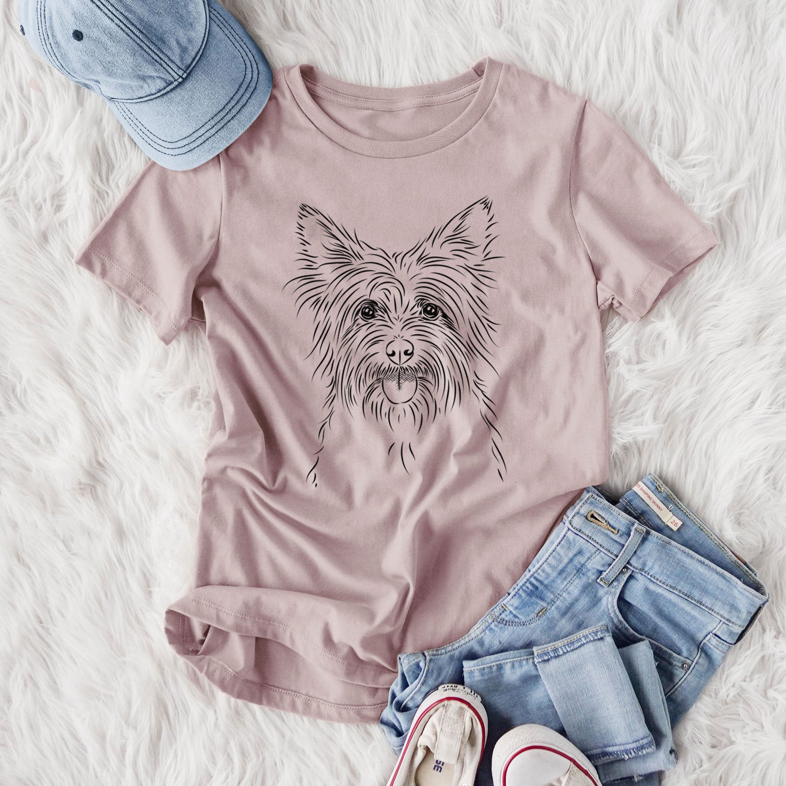 Bare Calum the Cairn Terrier - Women's Lightweight Relaxed Fit 100% Cotton Crewneck