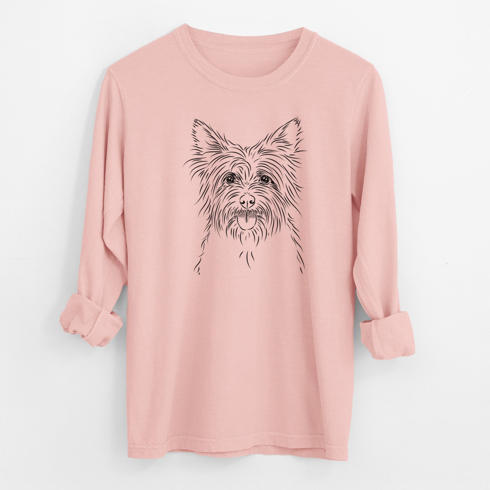 Bare Calum the Cairn Terrier - Men's Heavyweight 100% Cotton Long Sleeve