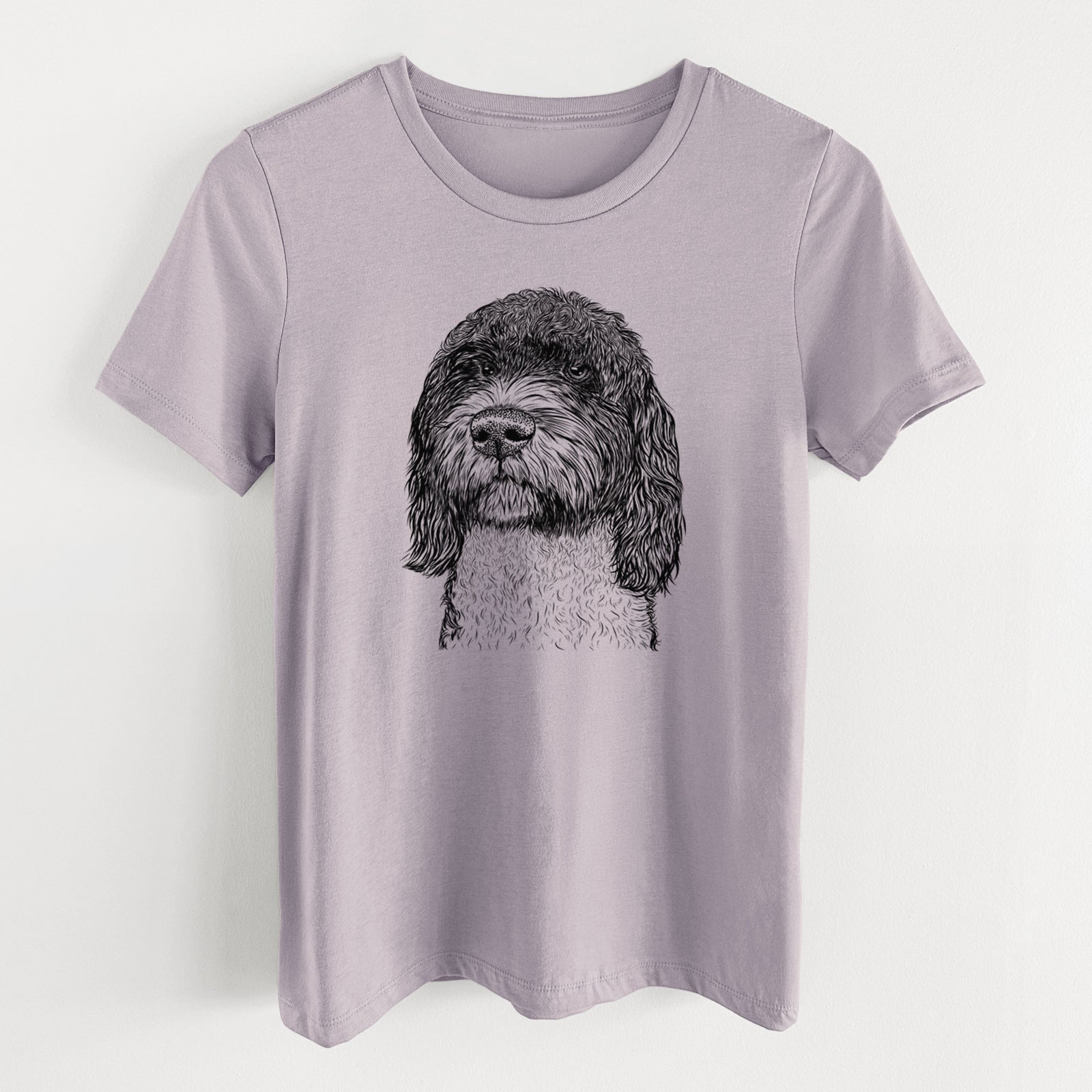 Bare Chris the Portuguese Water Dog - Women's Lightweight Relaxed Fit 100% Cotton Crewneck