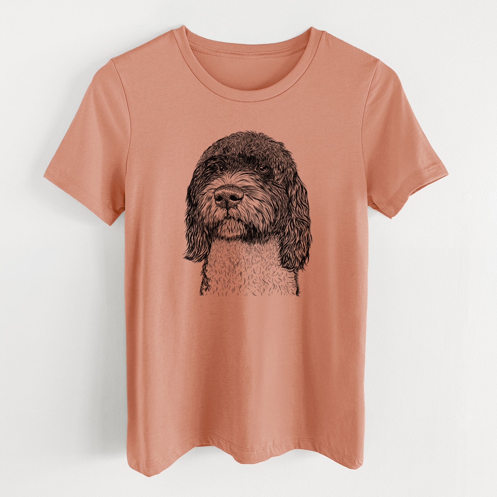 Bare Chris the Portuguese Water Dog - Women's Lightweight Relaxed Fit 100% Cotton Crewneck