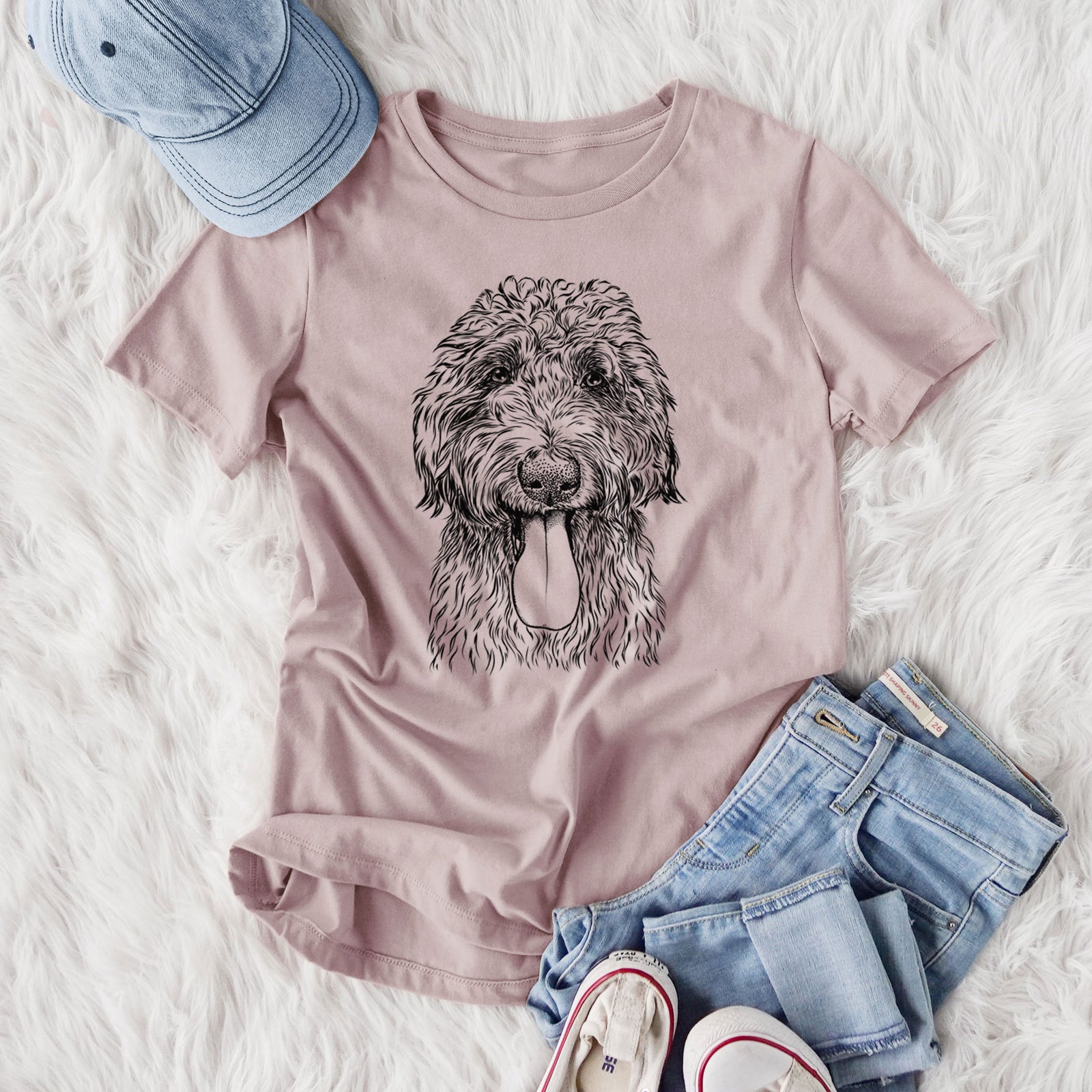Bare CiCi Paulk the Aussiedoodle - Women's Lightweight Relaxed Fit 100% Cotton Crewneck