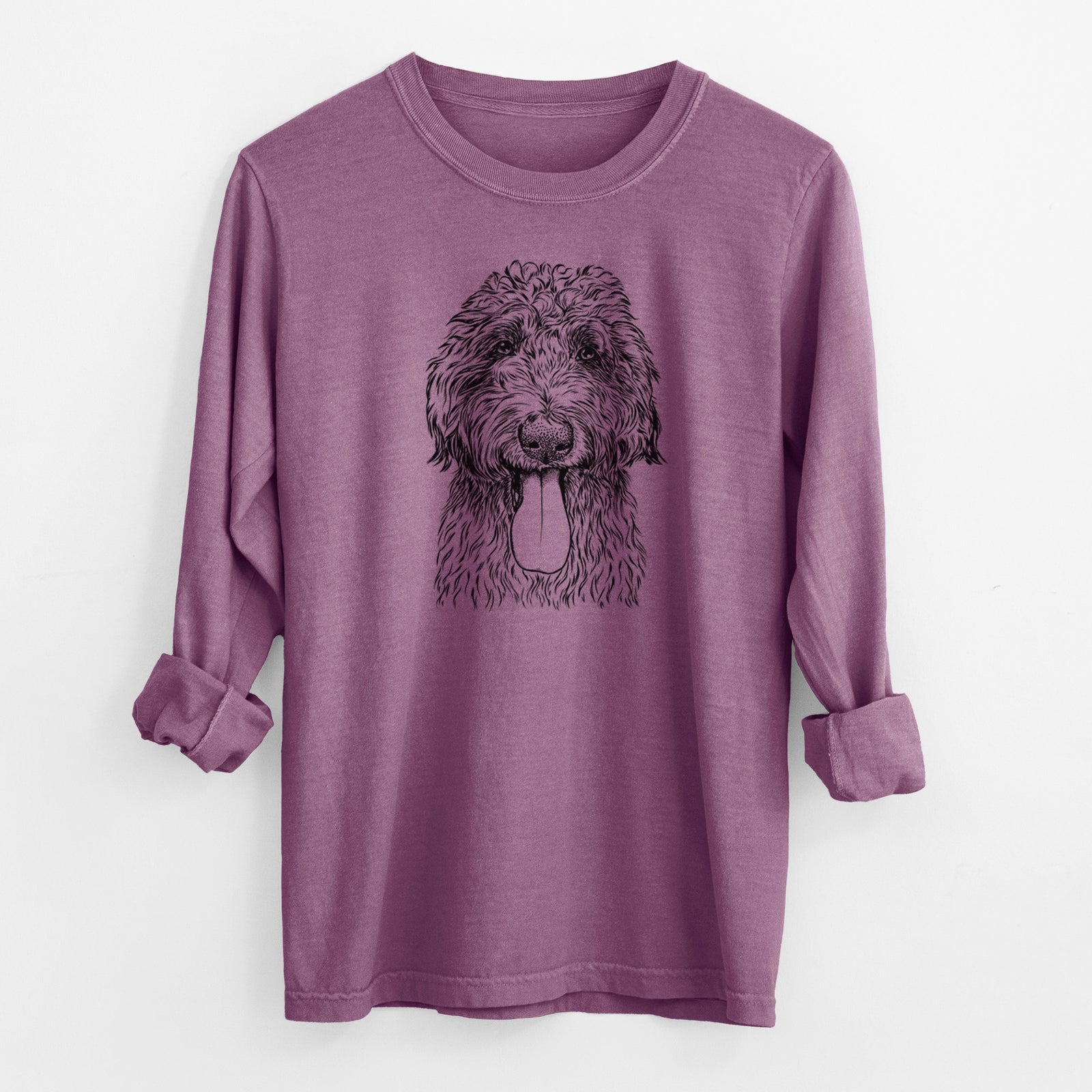 Bare CiCi Paulk the Aussiedoodle - Men's Heavyweight 100% Cotton Long Sleeve