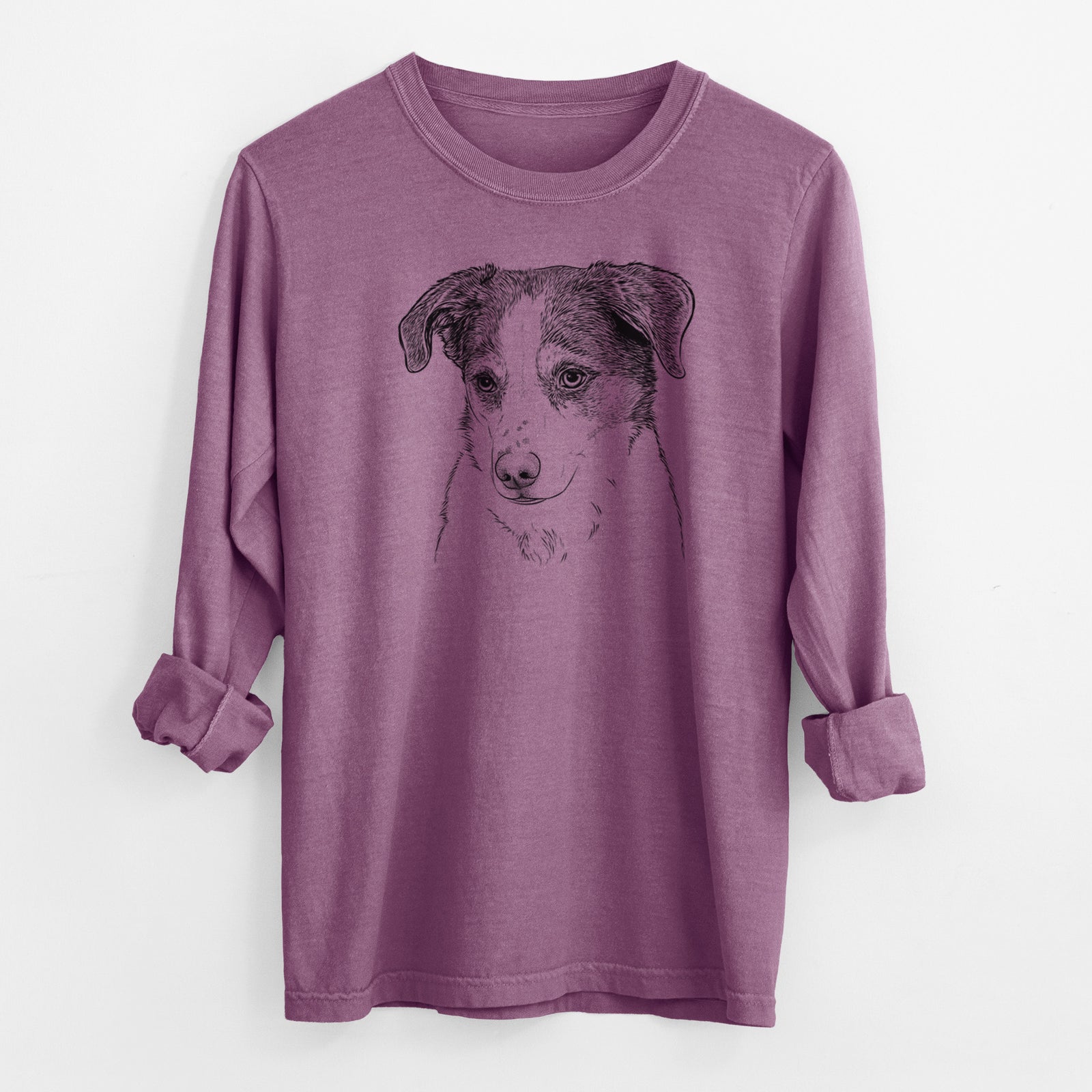 Bare Coco the Beagle Mix - Men's Heavyweight 100% Cotton Long Sleeve