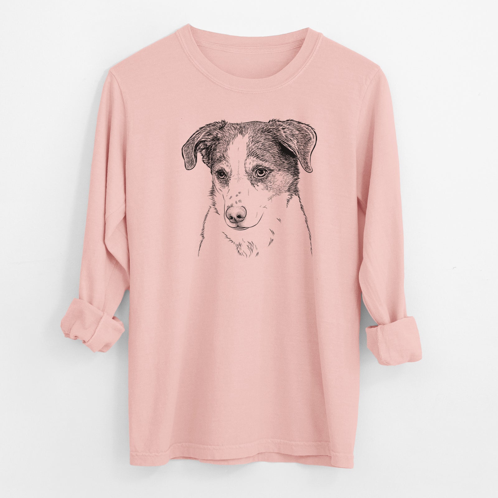 Bare Coco the Beagle Mix - Men's Heavyweight 100% Cotton Long Sleeve